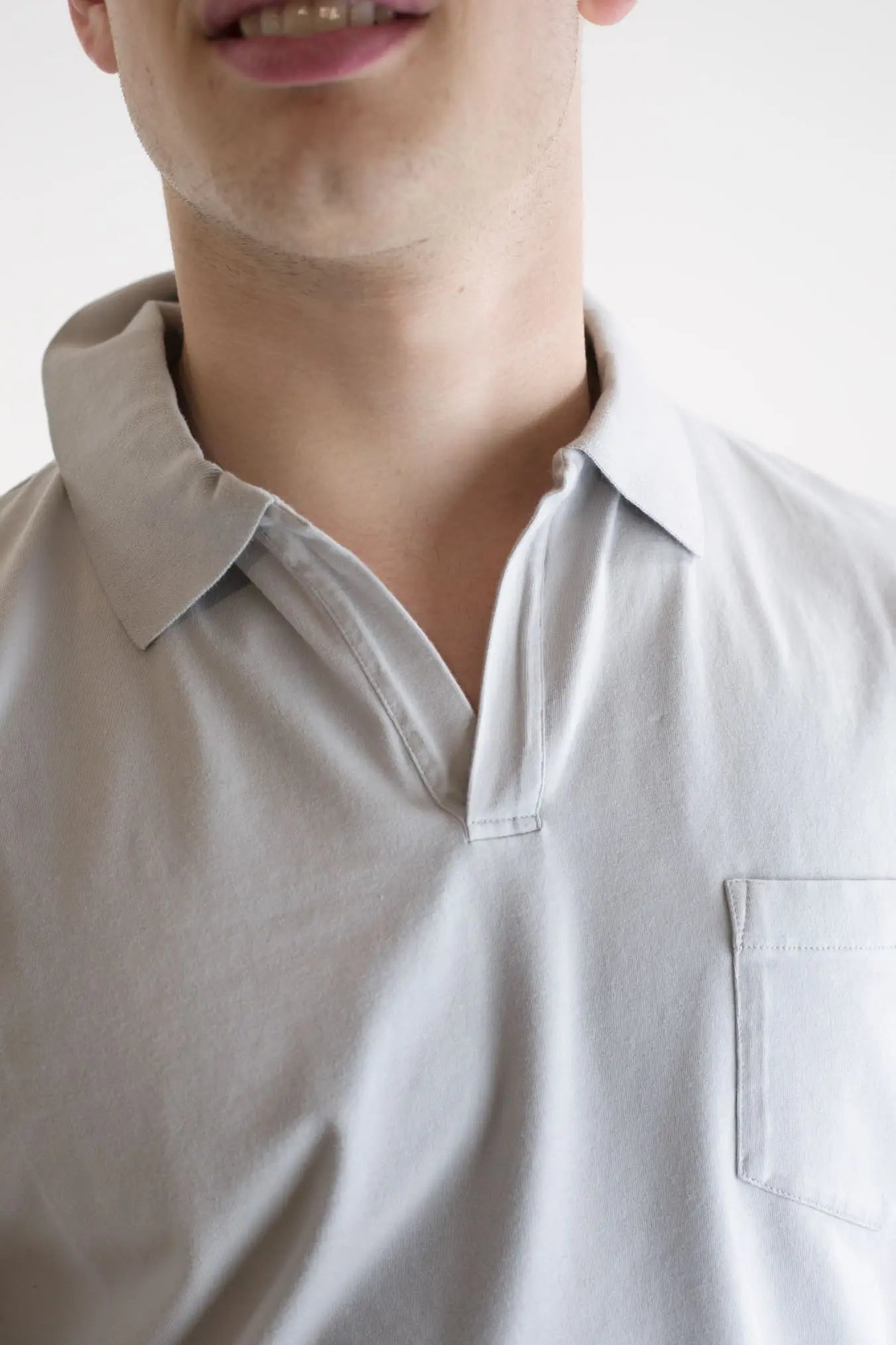 Polo T-Shirt Crew Jersey Cotone Grigio Perla SEASE