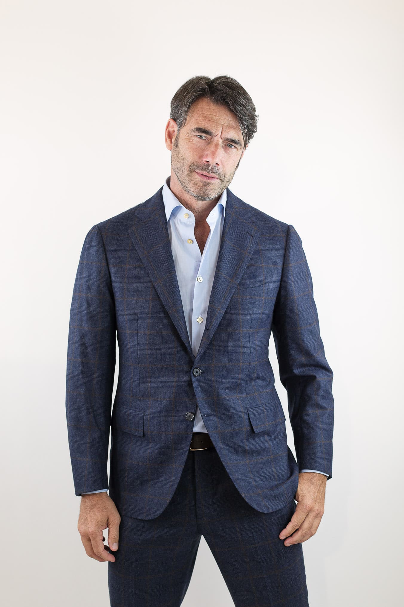 CESARE ATTOLINI Abito Principe di Galles Blu