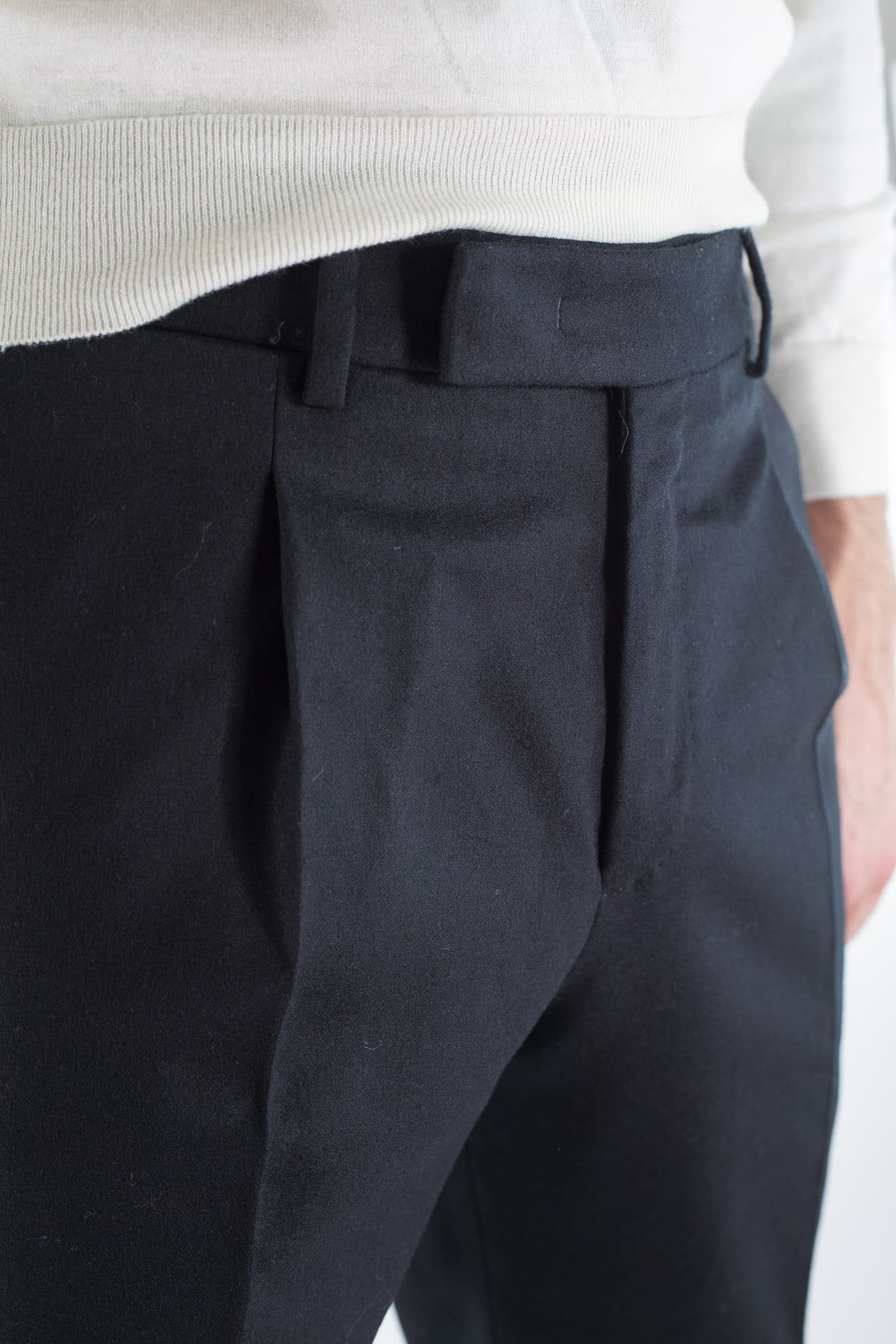 Pantaloni "Edge Rebel" Lana Cashmere Nero - Guarino Store