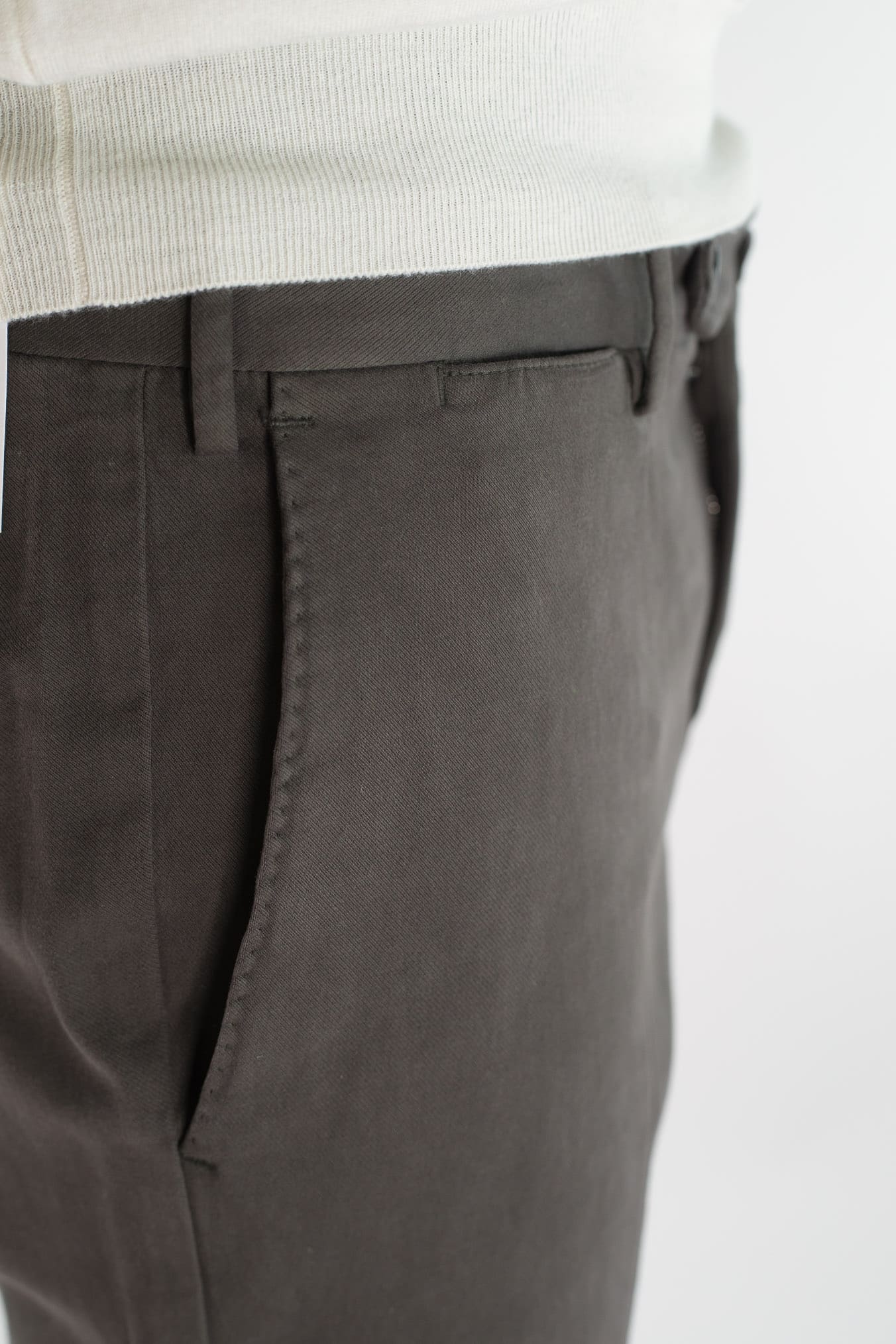 Dark Brown Cashmere Cotton Trousers