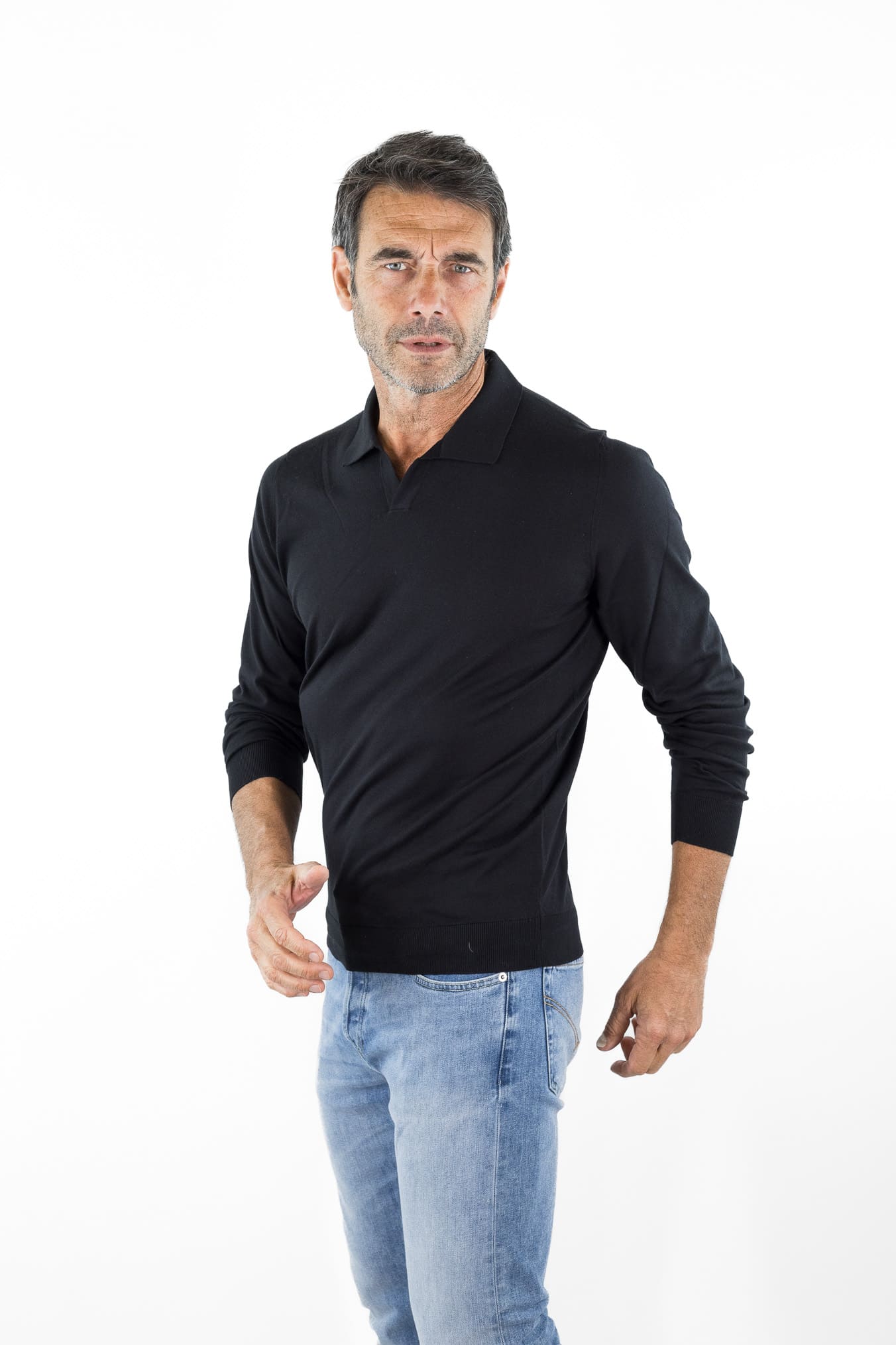 Polo Skipper Cotone Sea Island Nero