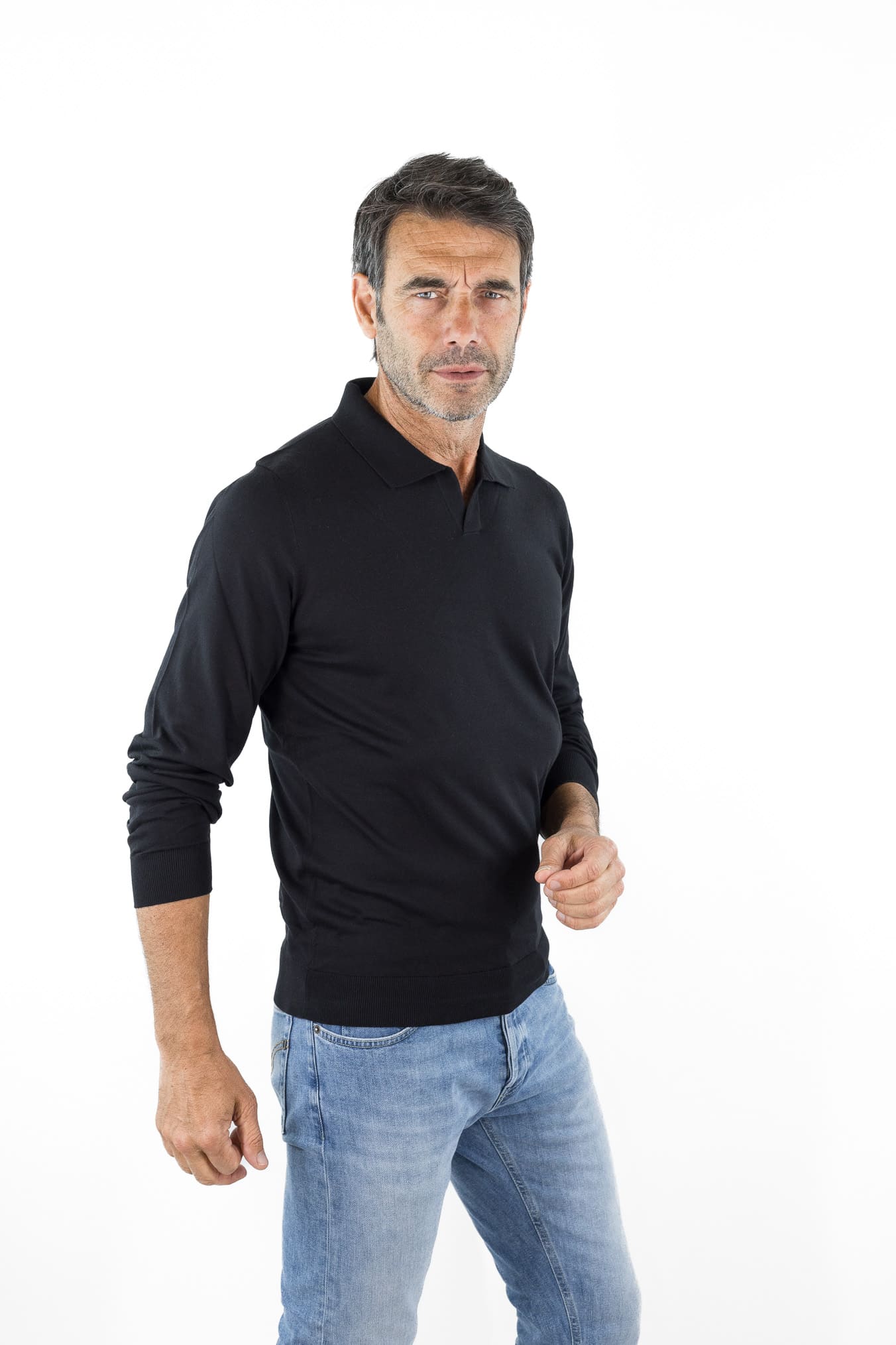 Polo Skipper Cotone Sea Island Nero