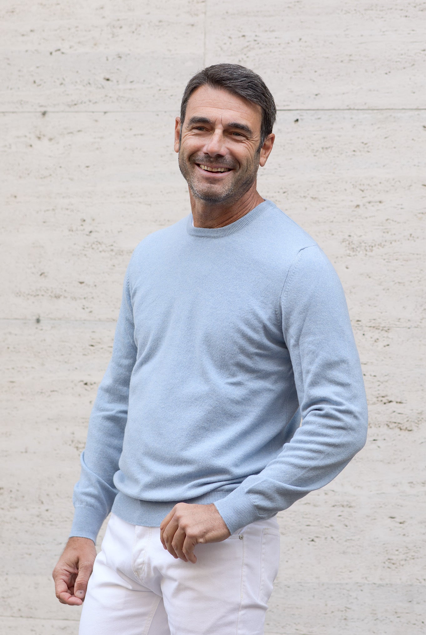 Girocollo Argentina Cashmere Celeste - Guarino Store