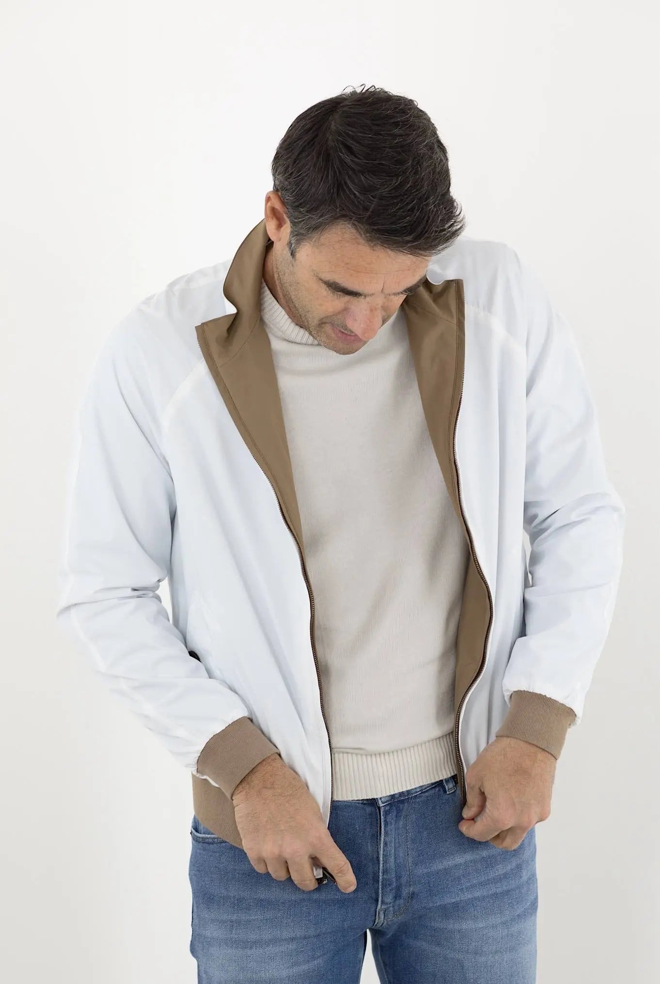 KIRED Giubbino Reversibile Bianco/Marrone - Guarino Store