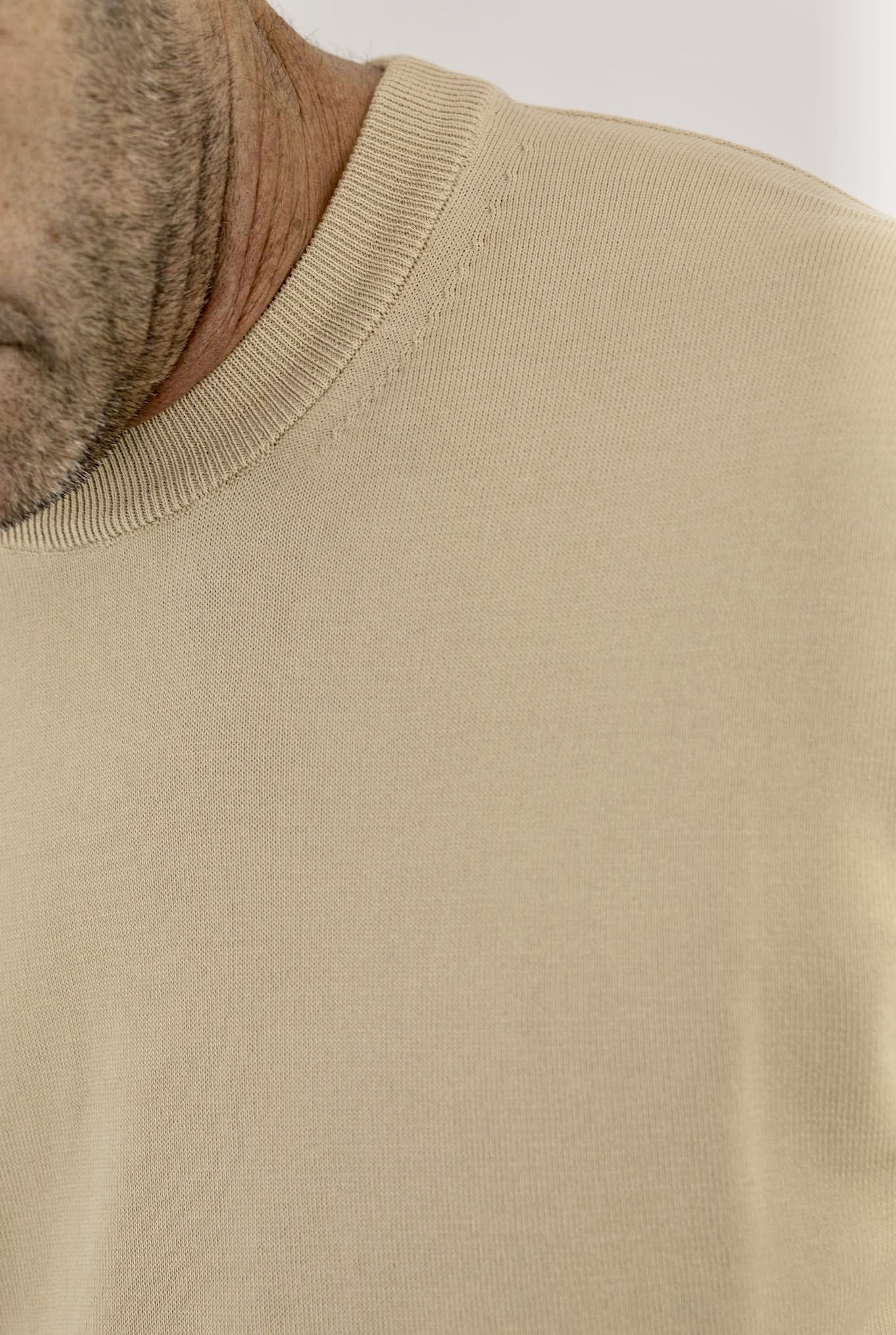Girocollo Maniche Corte Boxy Beige - Guarino Store