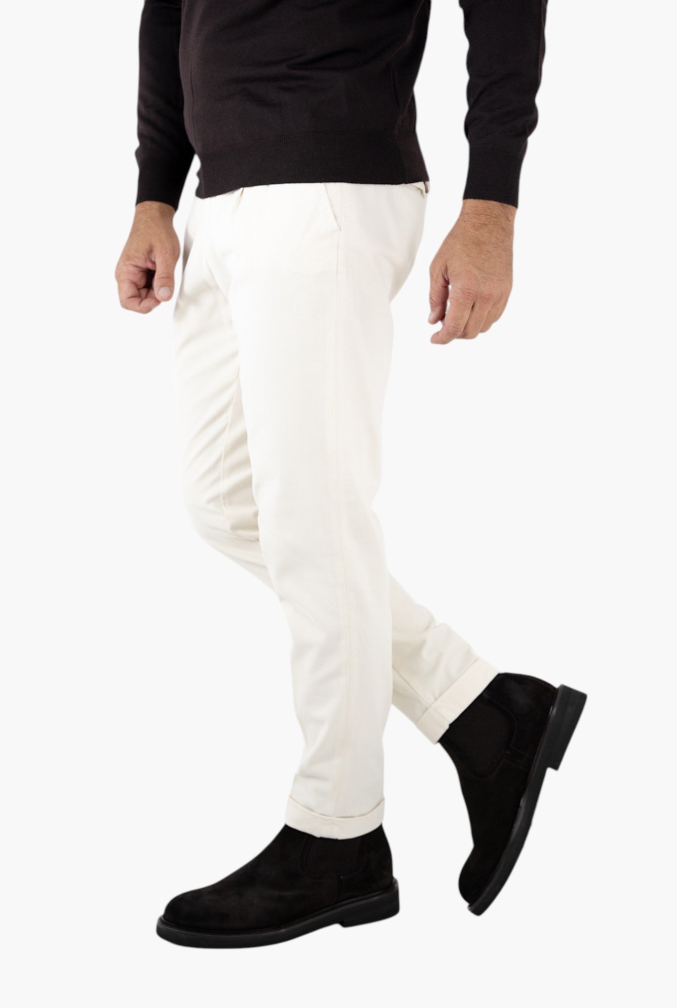 Pantaloni Fustagno Lavato Bianco Panna - Guarino Store