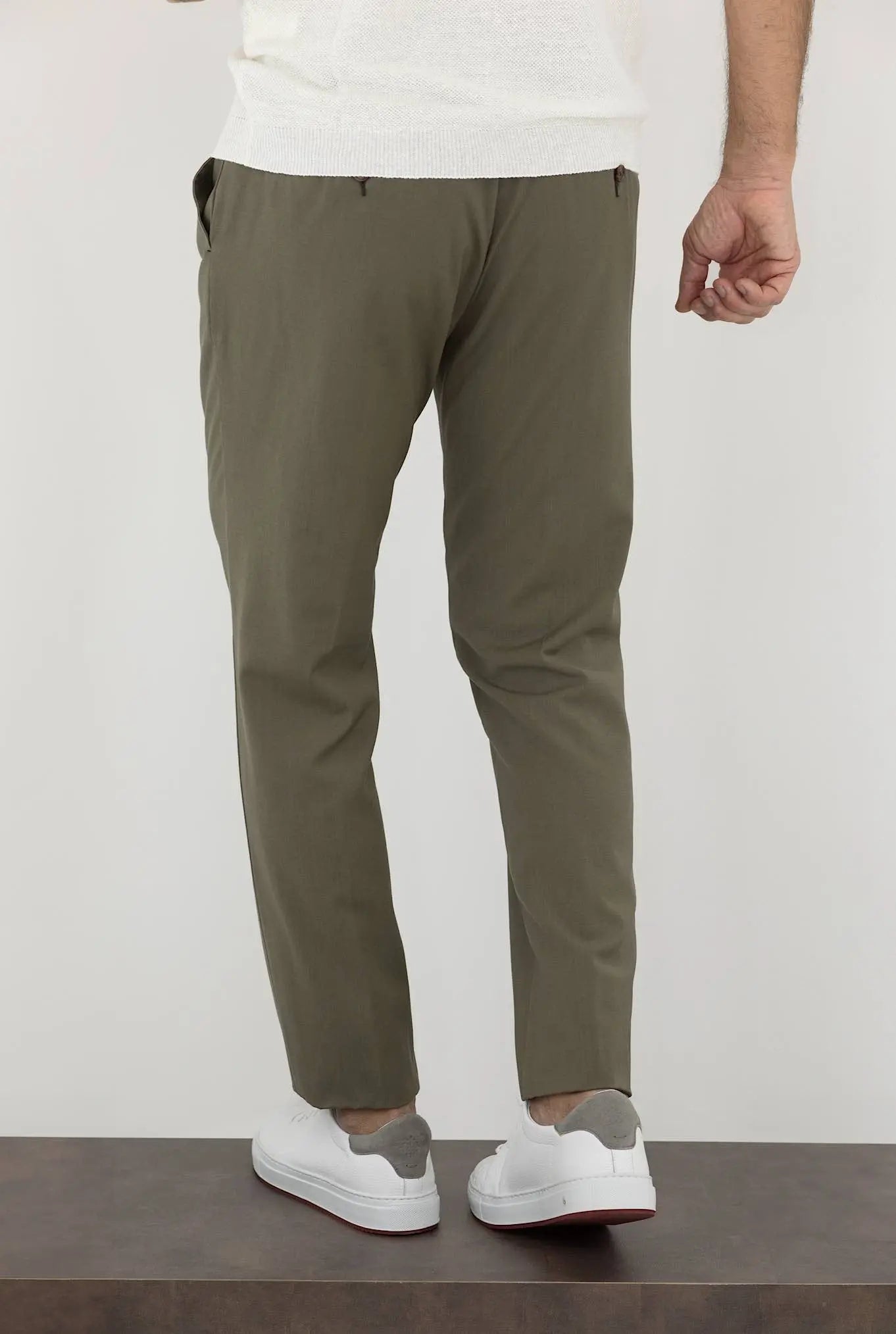 MYTHS Pantaloni Fresco Lana con Pinces Verde Salvia - Guarino Store