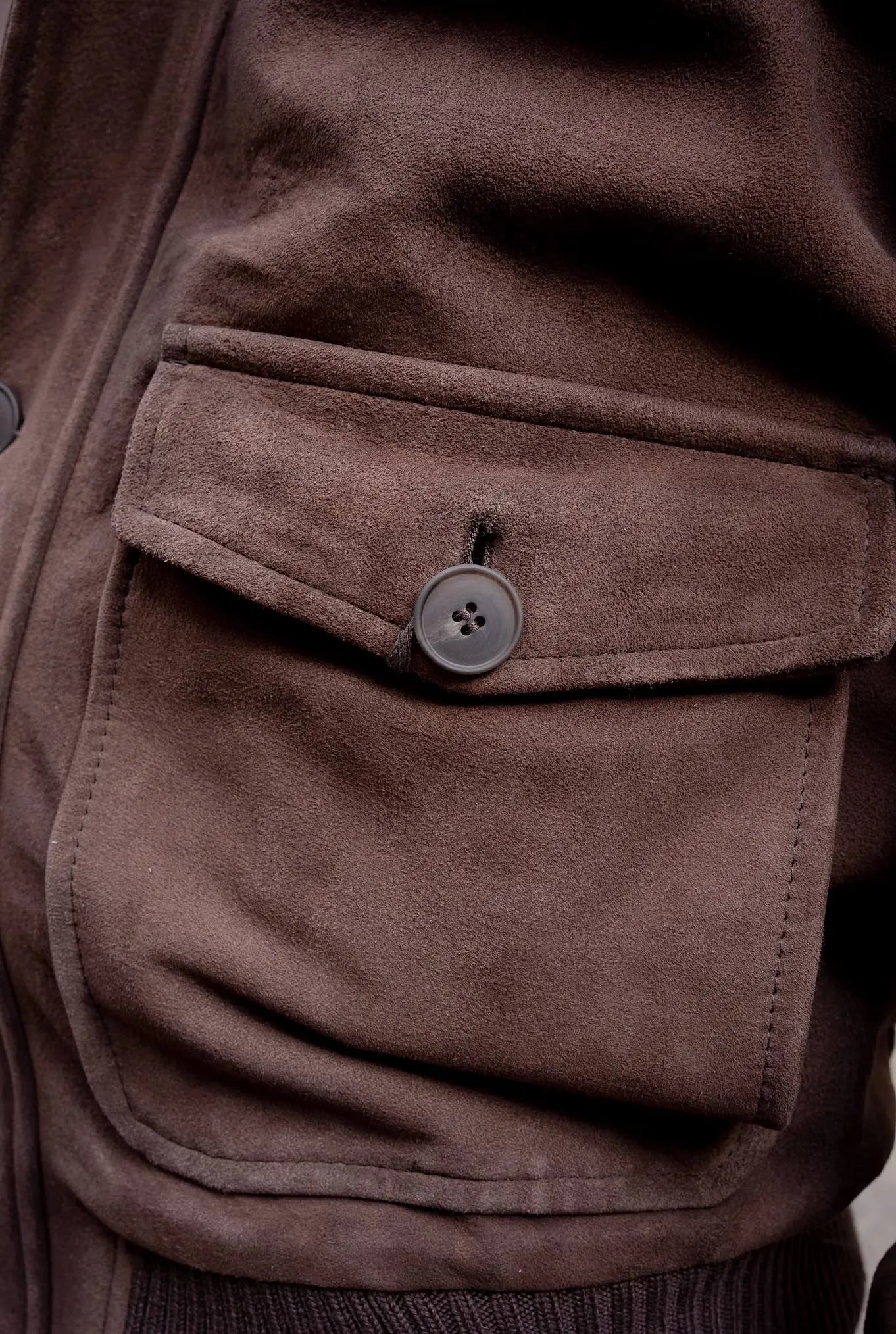 Giubbino in Suede Marrone - Guarino Store