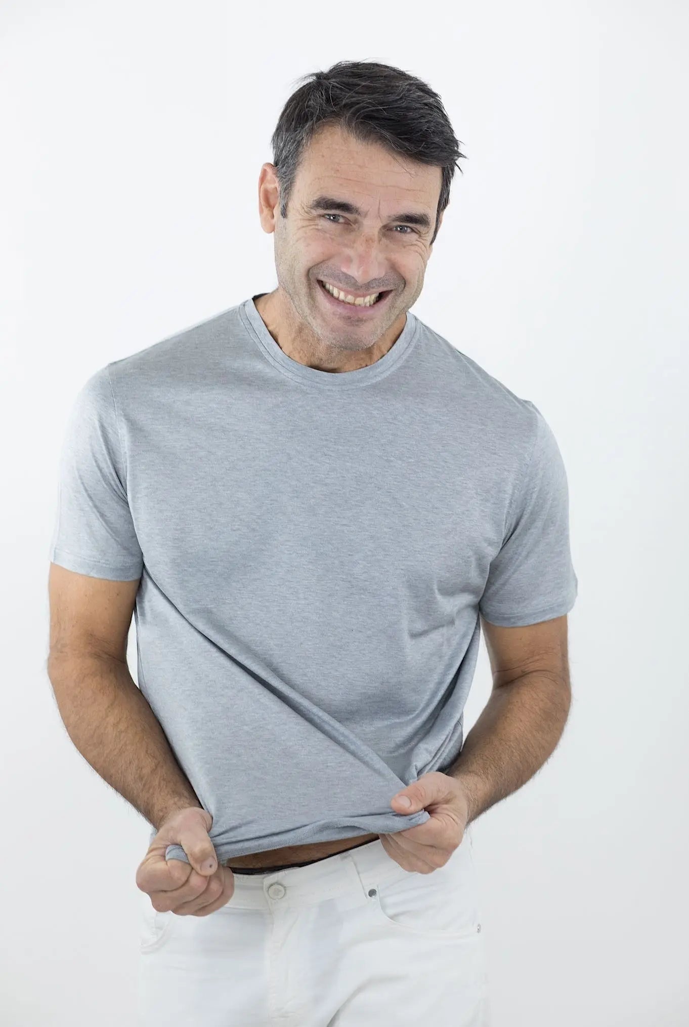 ISAIA T-Shirt MC Seta Grigio Chiaro - Guarino Store