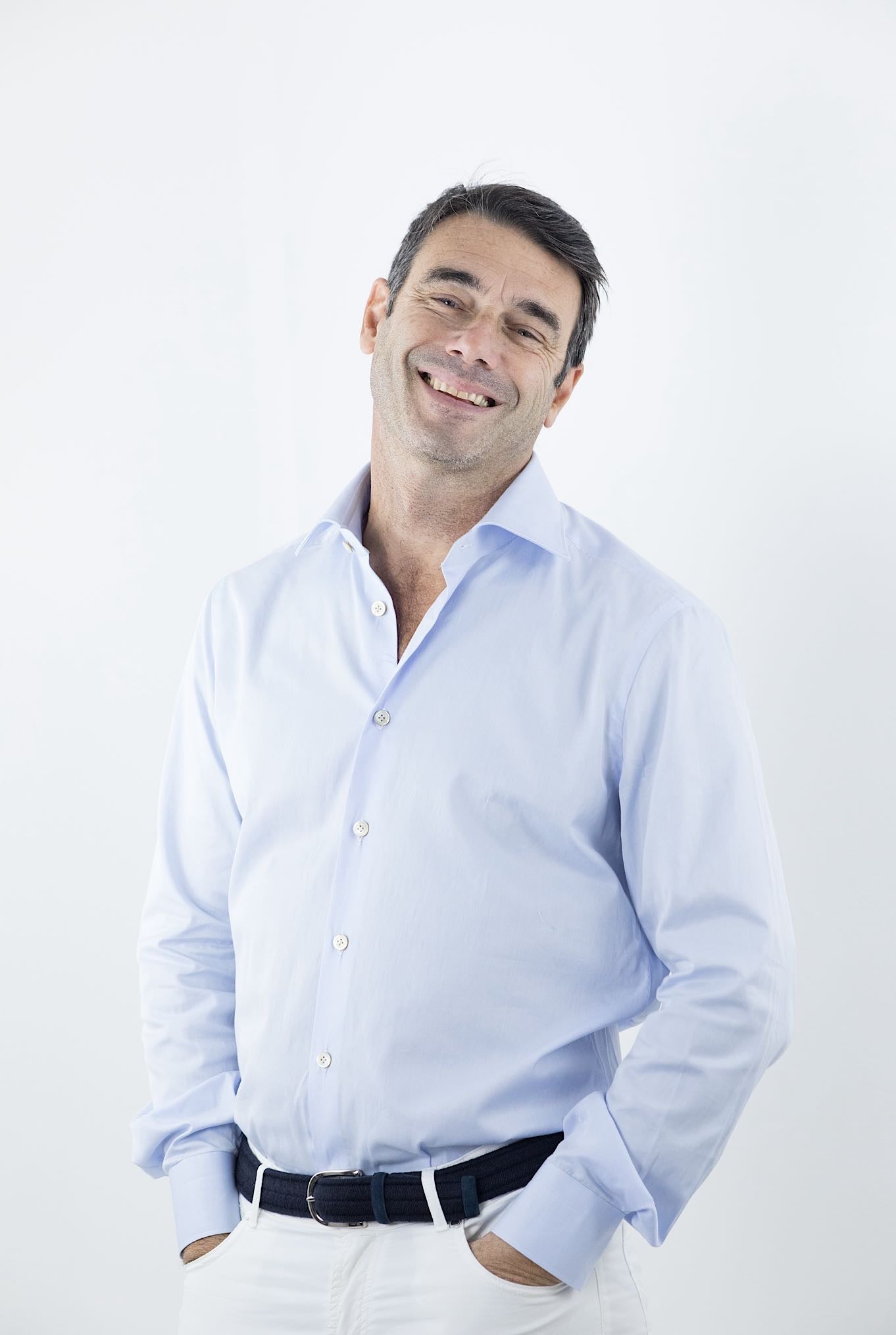 KITON Camicia Twill Cotone Celeste - Guarino Store