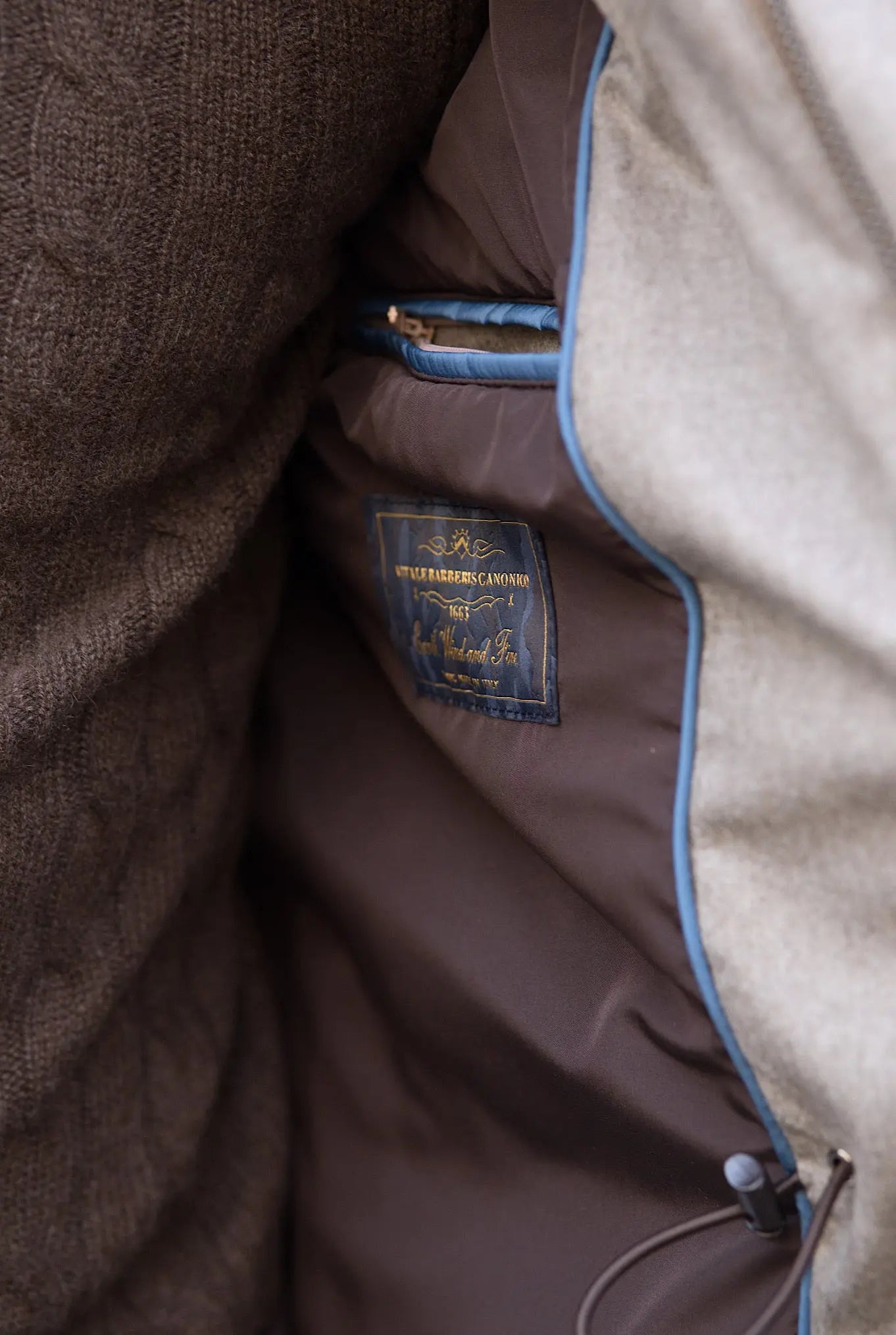 Field Jacket Tessuto Vitale Barberis Canonico Beige - Guarino Store