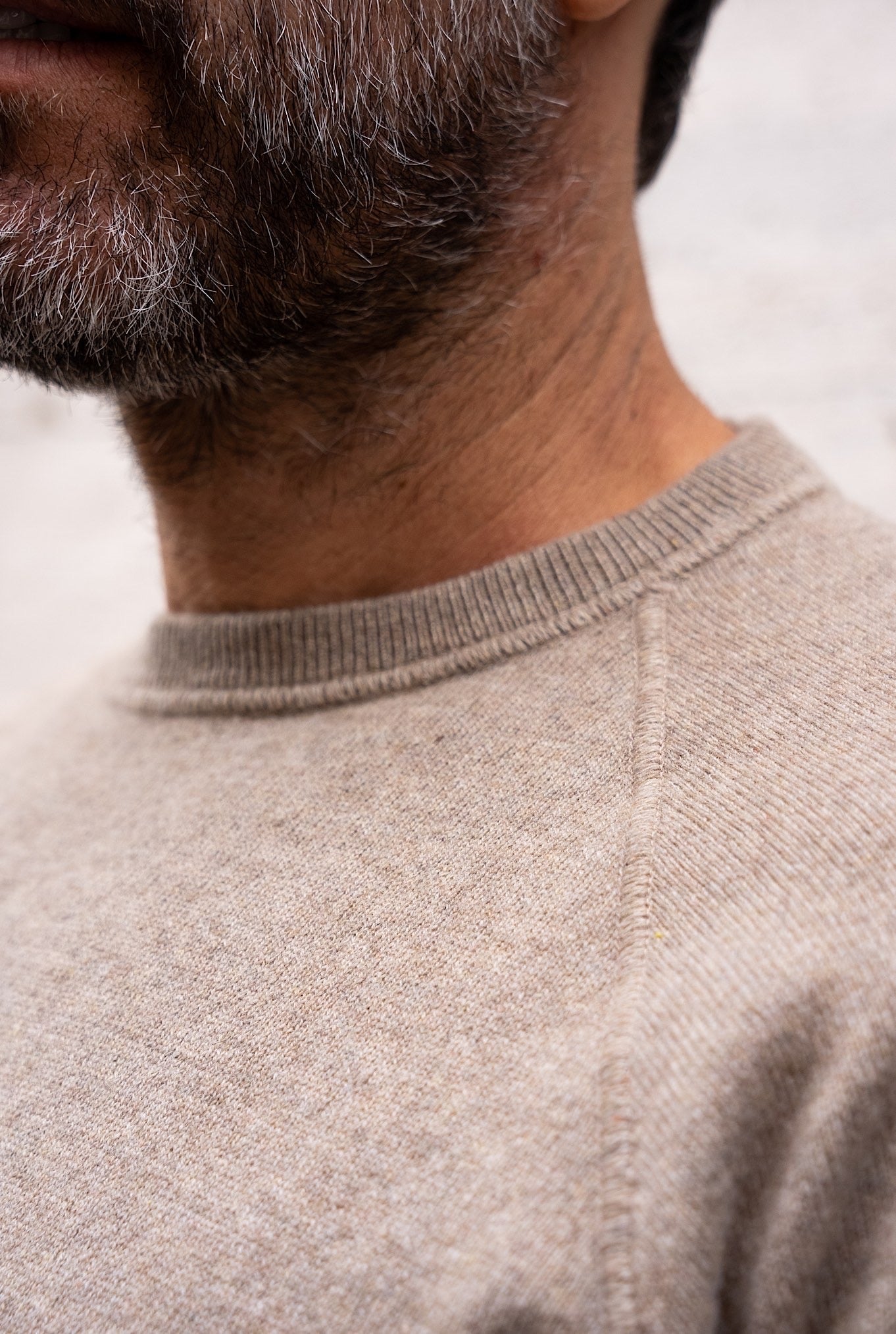 Girocollo Cashmere RaglanBeige Chiaro - Guarino Store