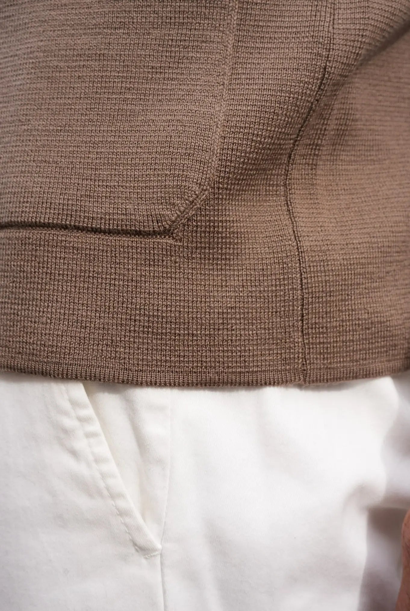 Giacca Doppiopetto in Maglia Jersey Lana Marrone - Guarino Store