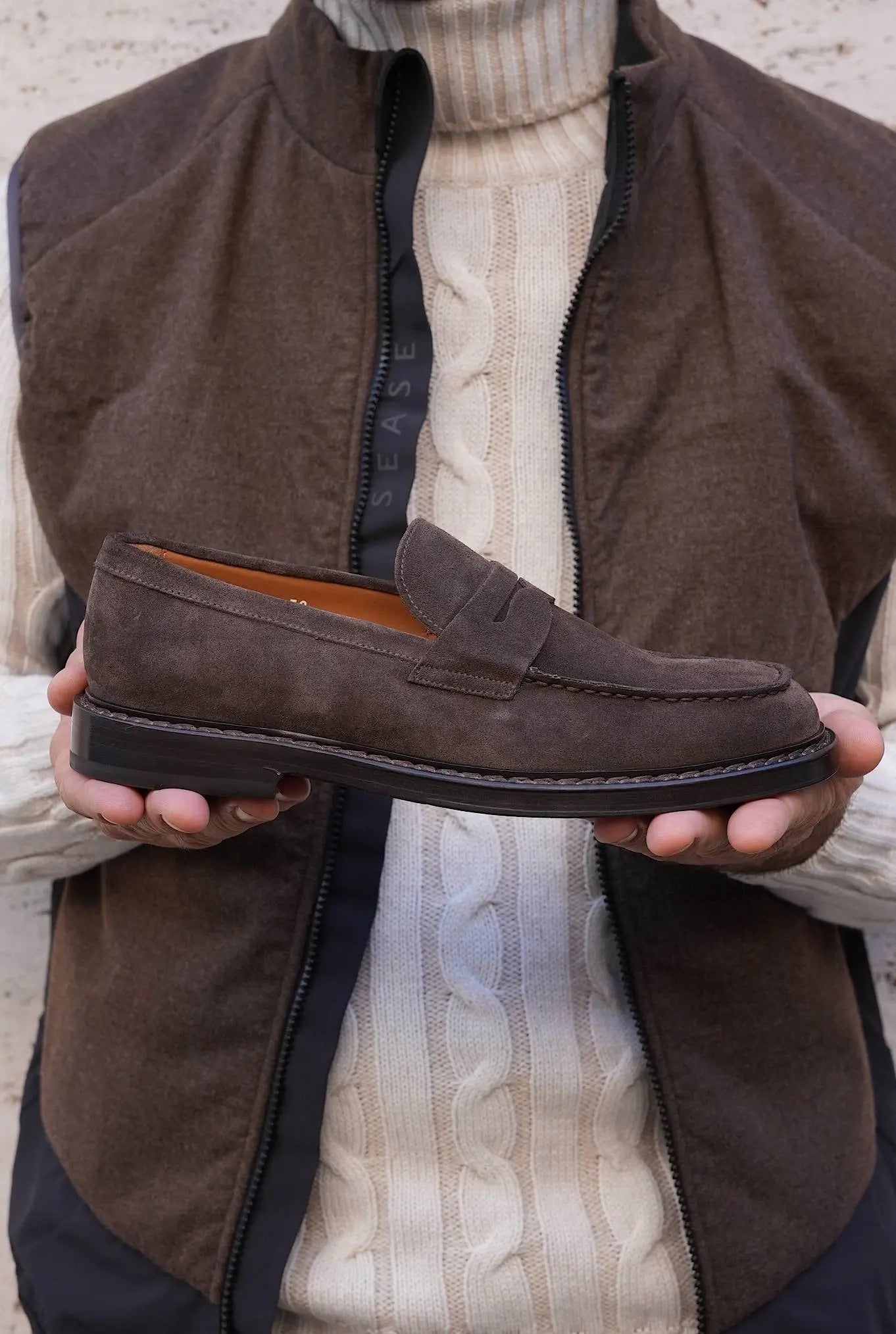 Mocassini in Suede Testa di Moro - Guarino Store