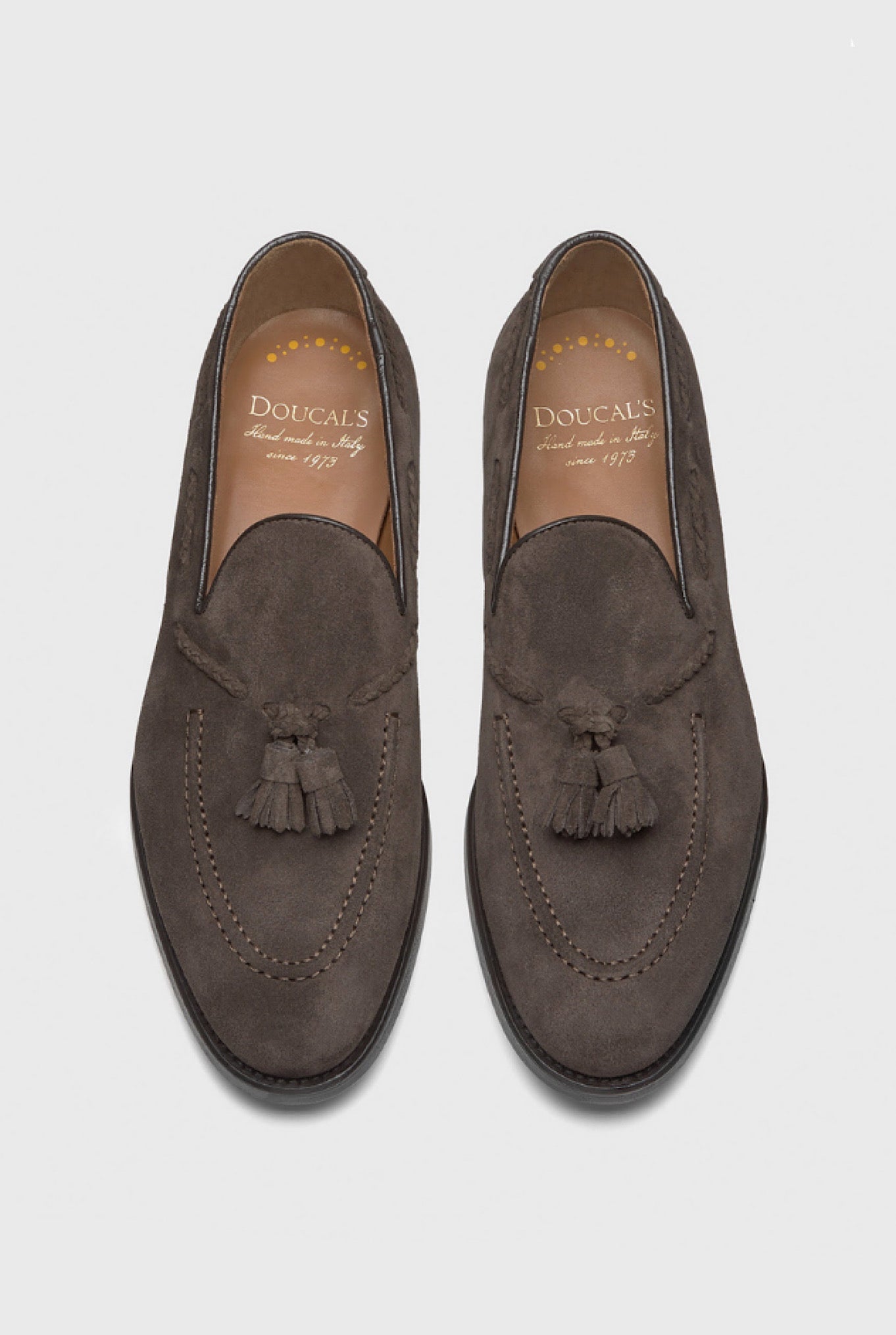 Mocassini con Nappine in Suede Testa di Moro - Guarino Store
