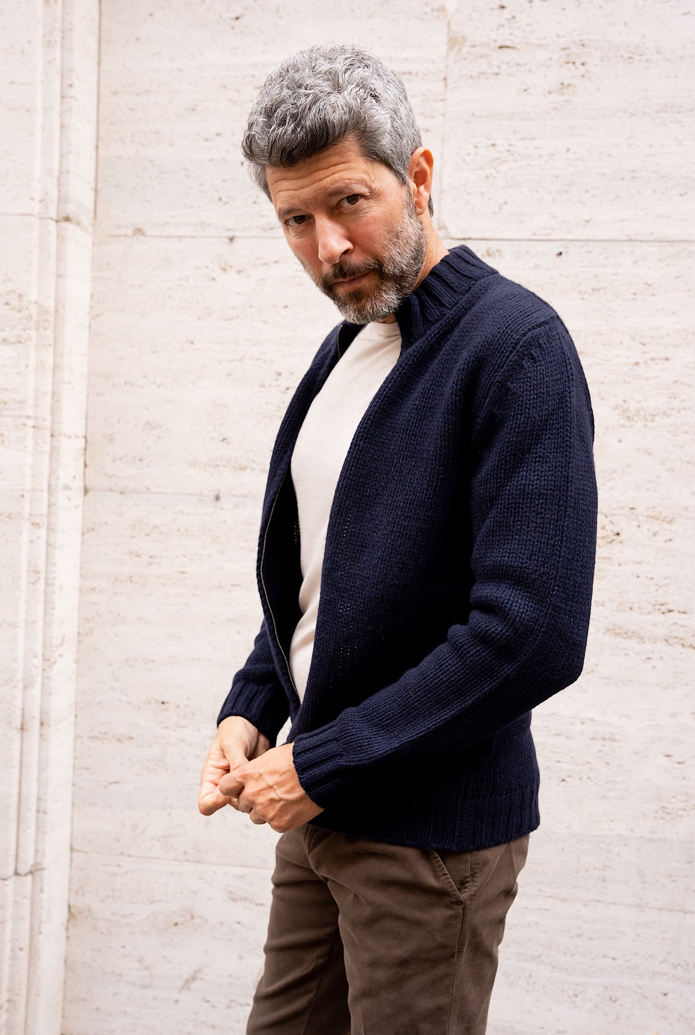 Maglia Bomber Green Cashmere Blu Navy - Guarino Store