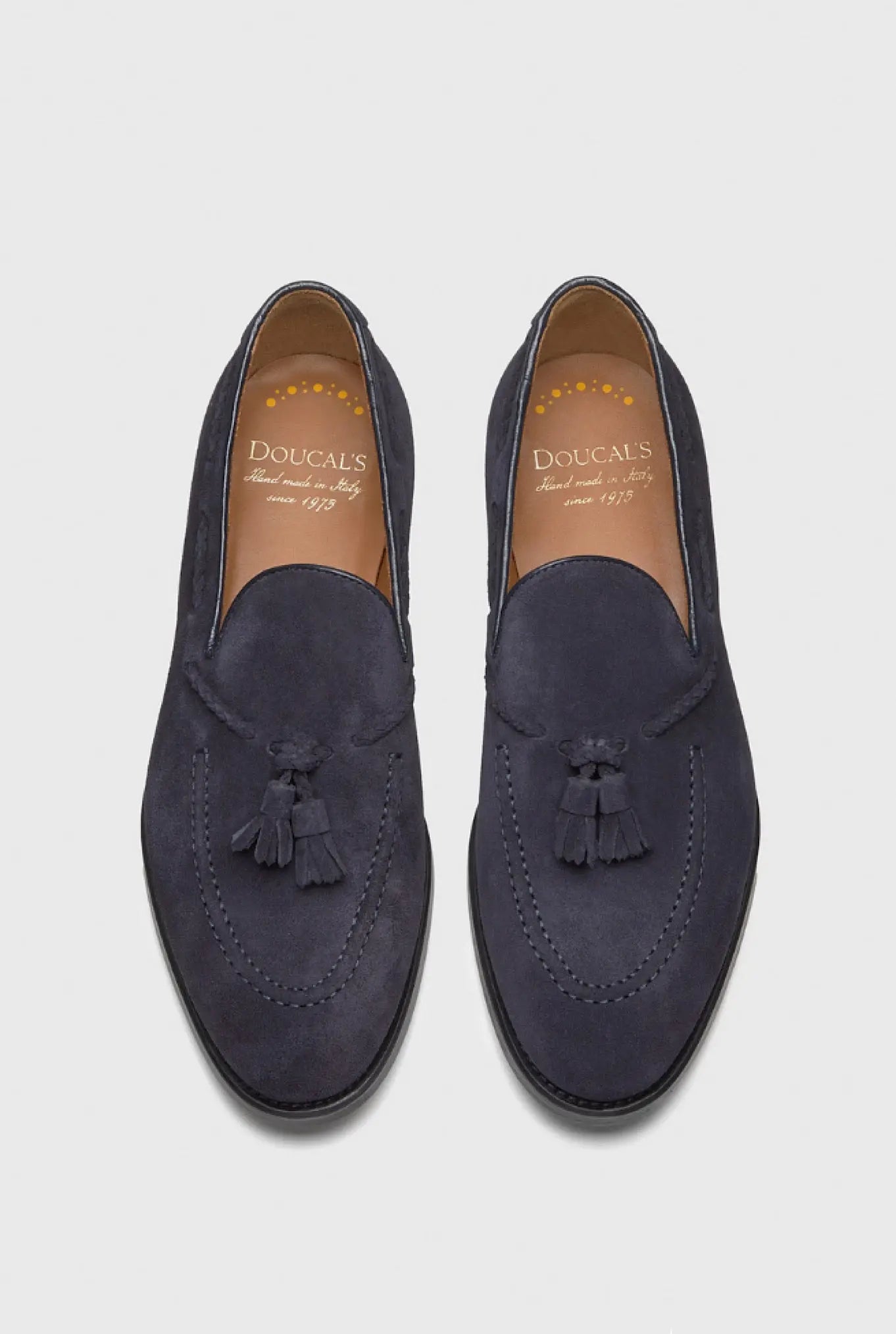 Mocassini con Nappine in Suede Blu - Guarino Store