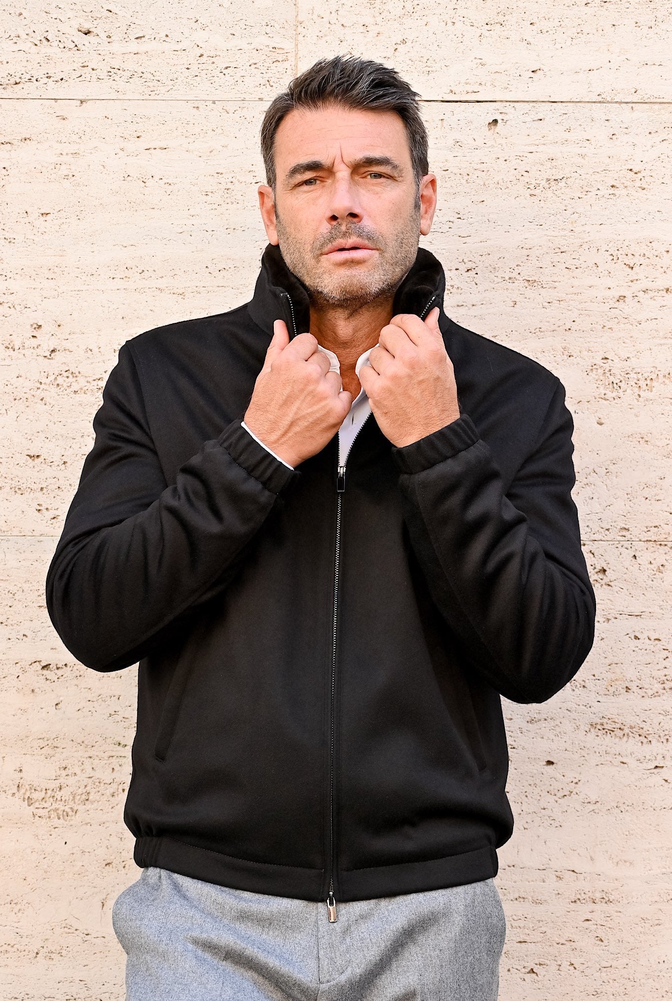 Giubbino in Cashmere Castorino Nero - Guarino Store