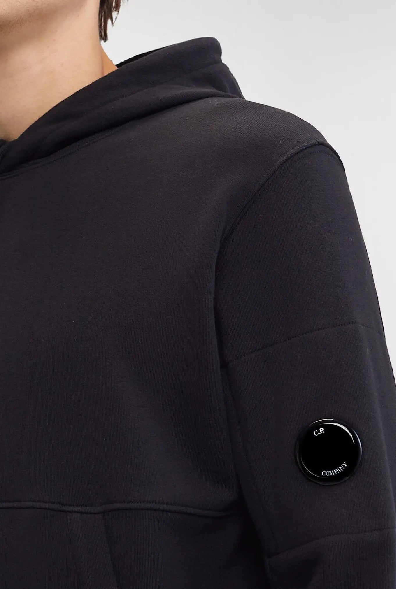 Felpa Cappuccio Fleece Hoodie Nera - Guarino Store