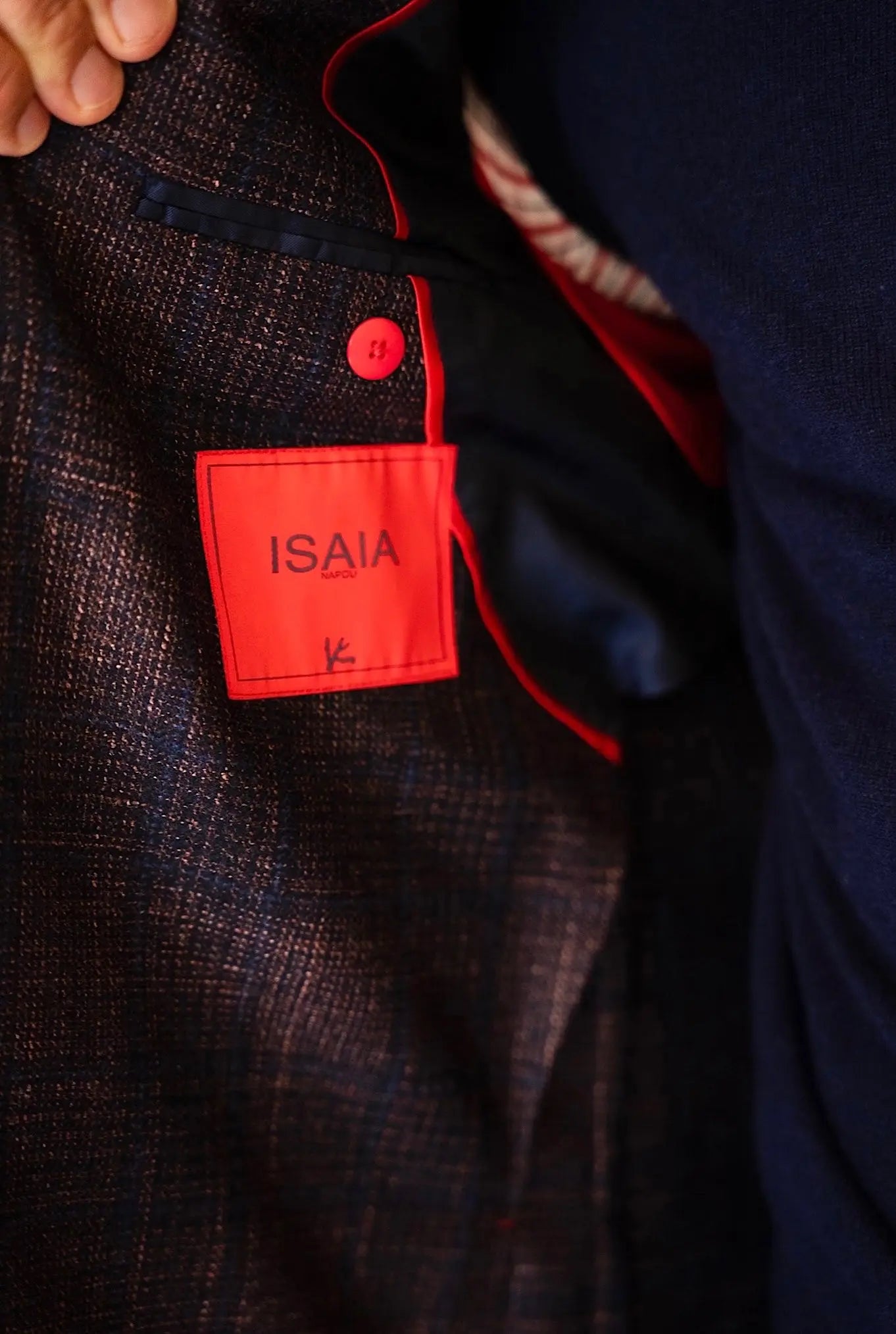 Giacca Galles Lana Seta e Cashmere Marrone e Blu - Guarino Store