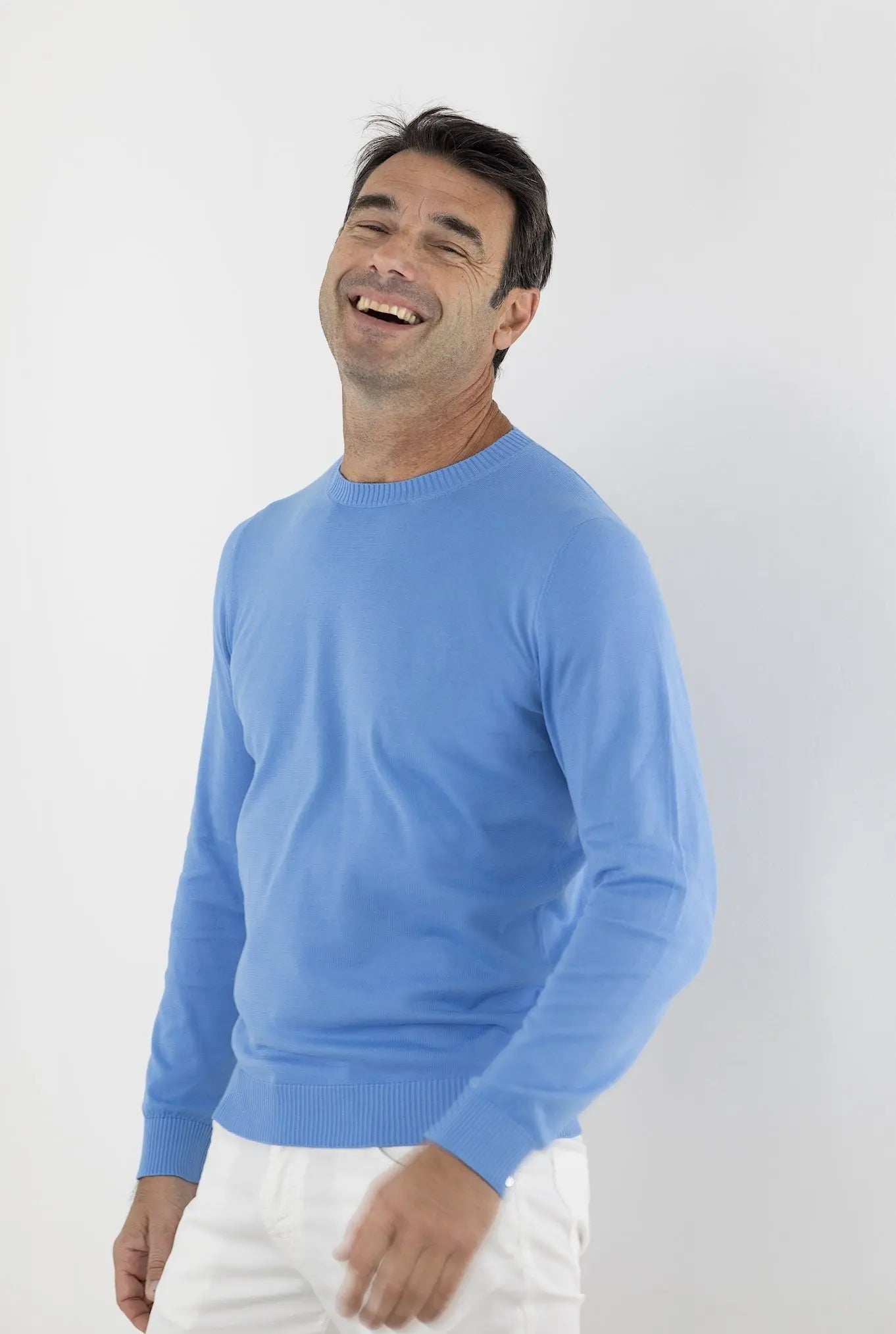 MALO Girocollo Cotone Super Soft Azzurro - Guarino Store