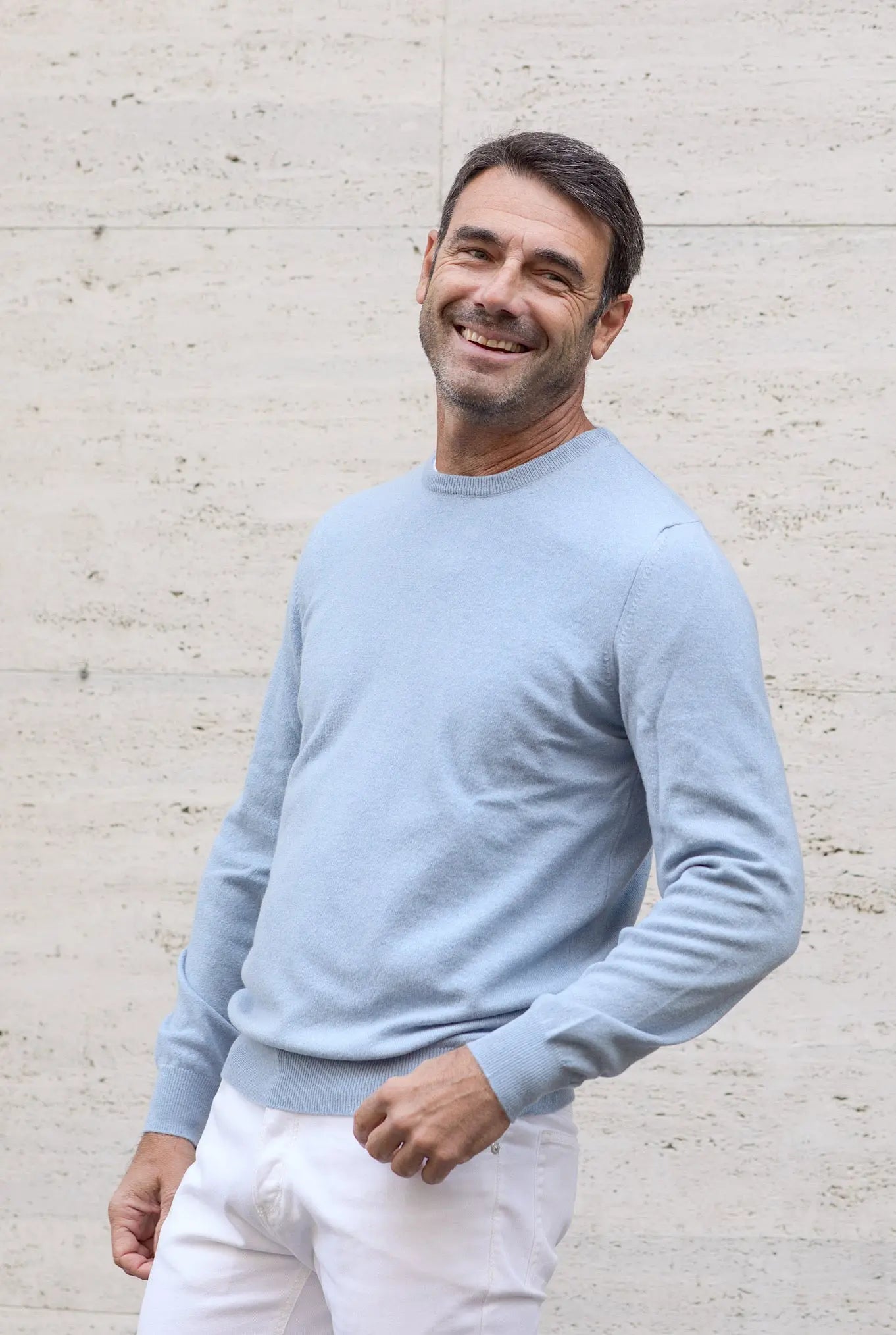 Girocollo Argentina Cashmere Celeste - Guarino Store