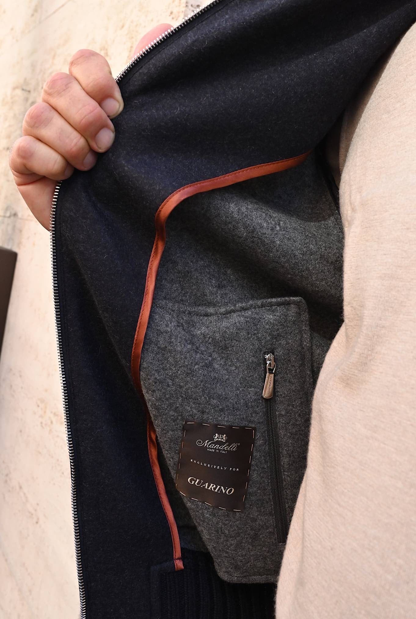 Giubbino in Jersey Cashmere Blu - Guarino Store