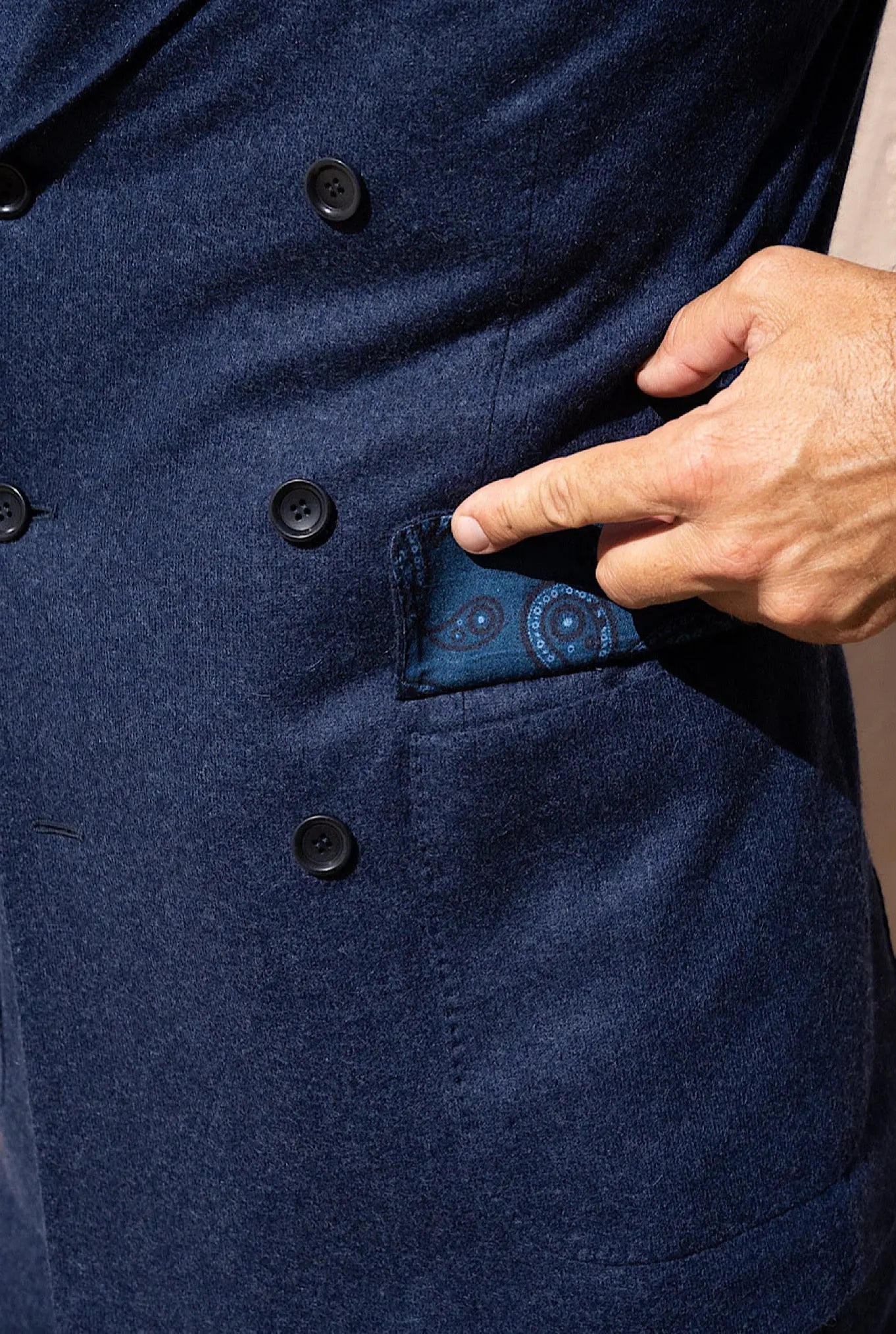 Abito Doppio Petto a Lancia Cashmere Blu - Guarino Store
