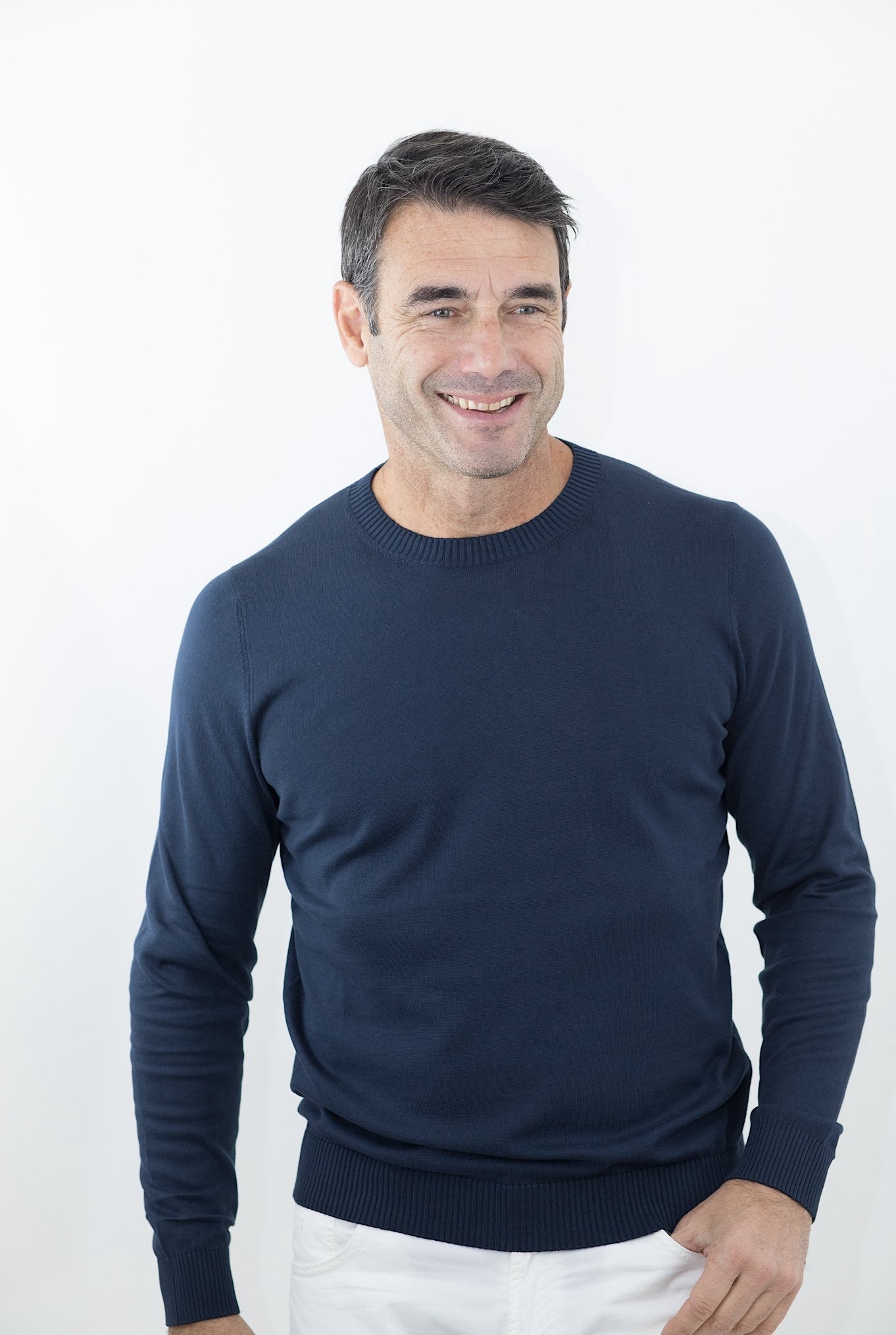 MALO Girocollo Cotone Super Soft Blu Scuro - Guarino Store