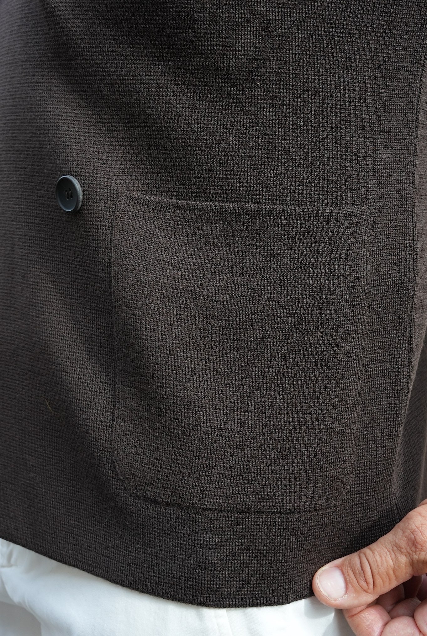 HINDUSTRIE Giacca Doppiopetto in Maglia Jersey Lana Testa di Moro - Guarino Store