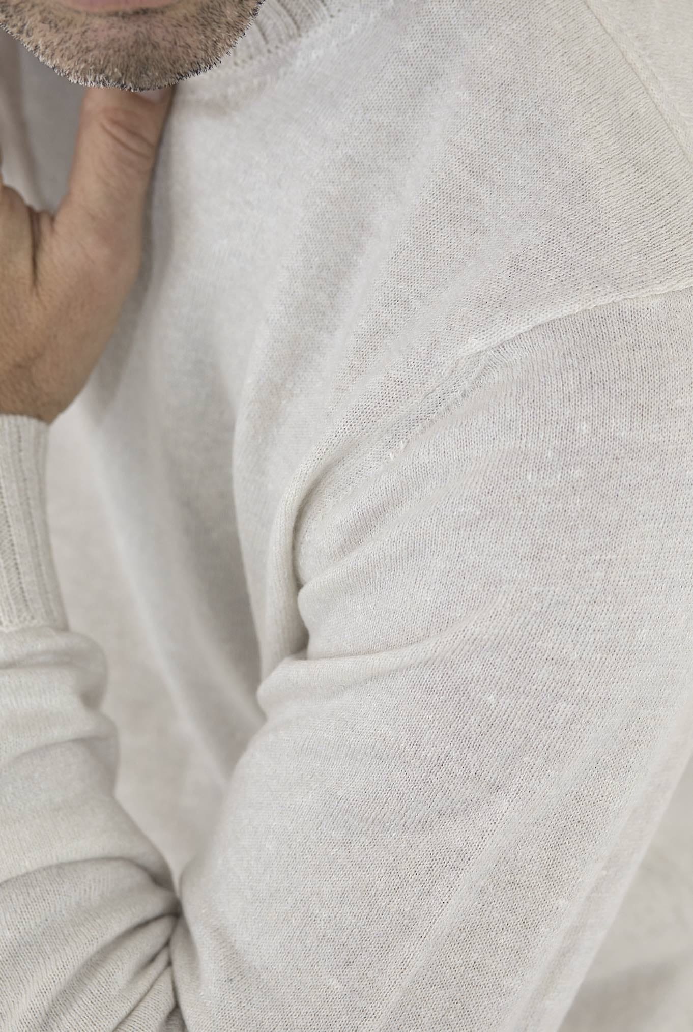 Girocollo Cashmere e Lino Gesso Mélange - Guarino Store