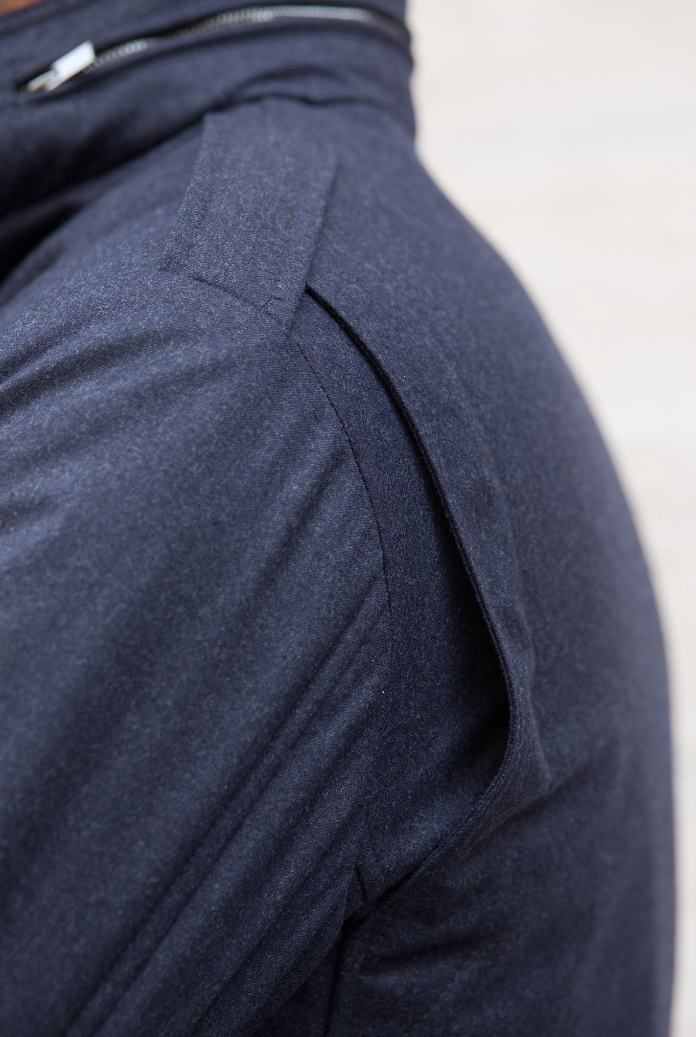 Field Jacket Tessuto Vitale Barberis Canonico Blu - Guarino Store