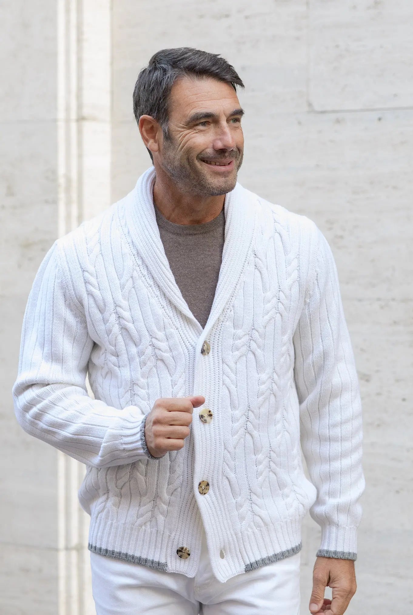 Cardigan Cashmere Bianco - Guarino Store