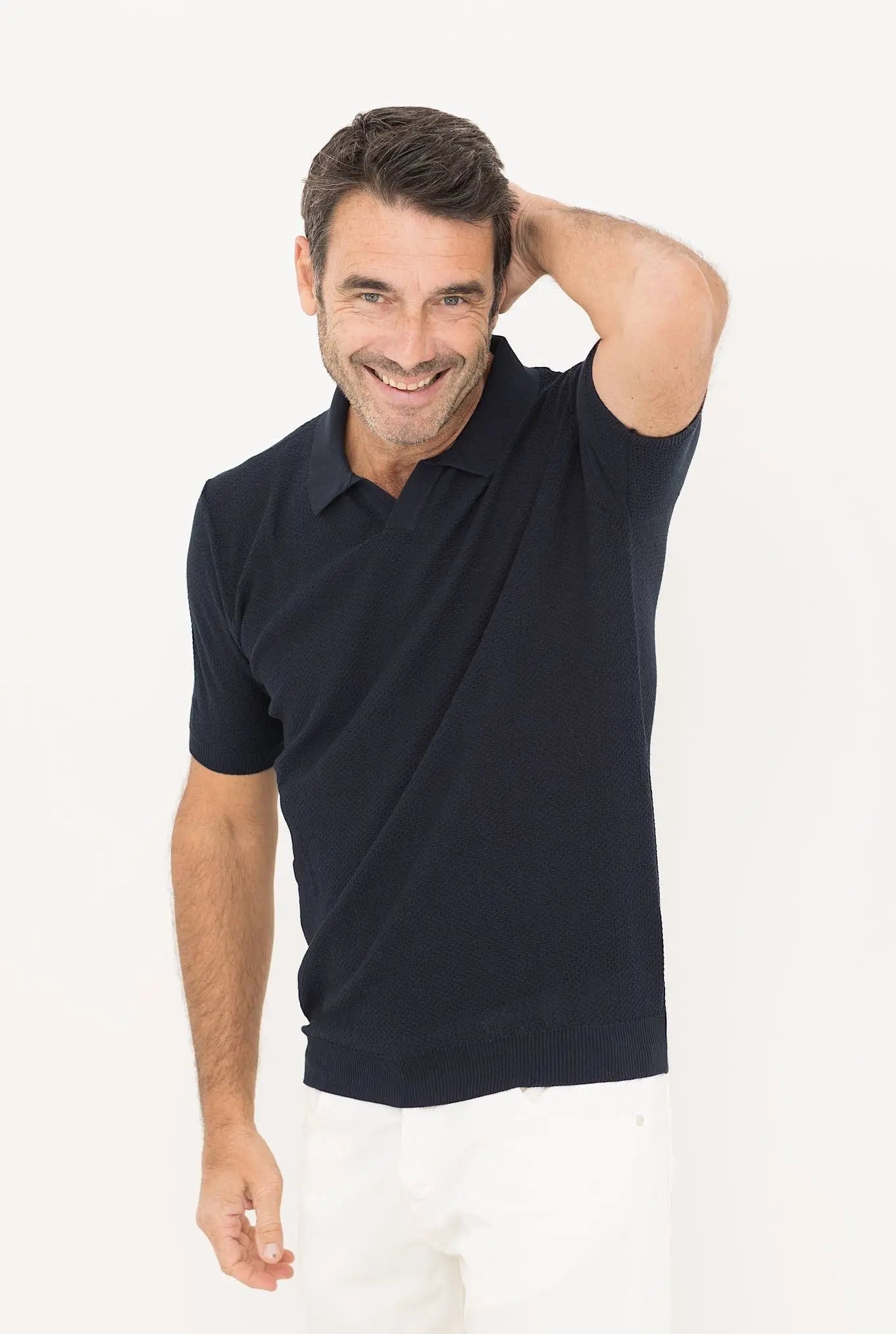 Rakkì Polo Scollo a "V" Blu - Guarino Store