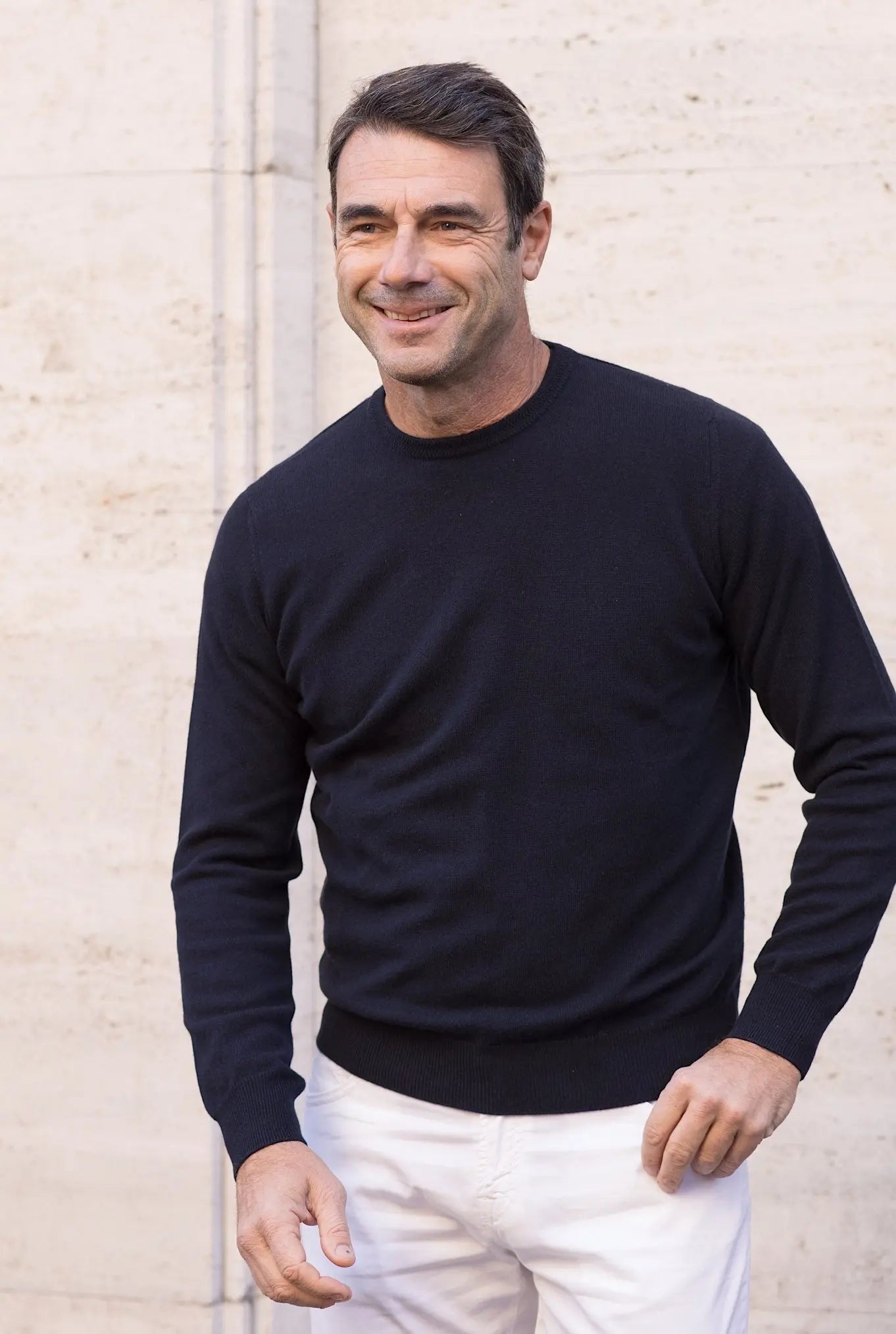 Girocollo Kid Cashmere Blu - Guarino Store