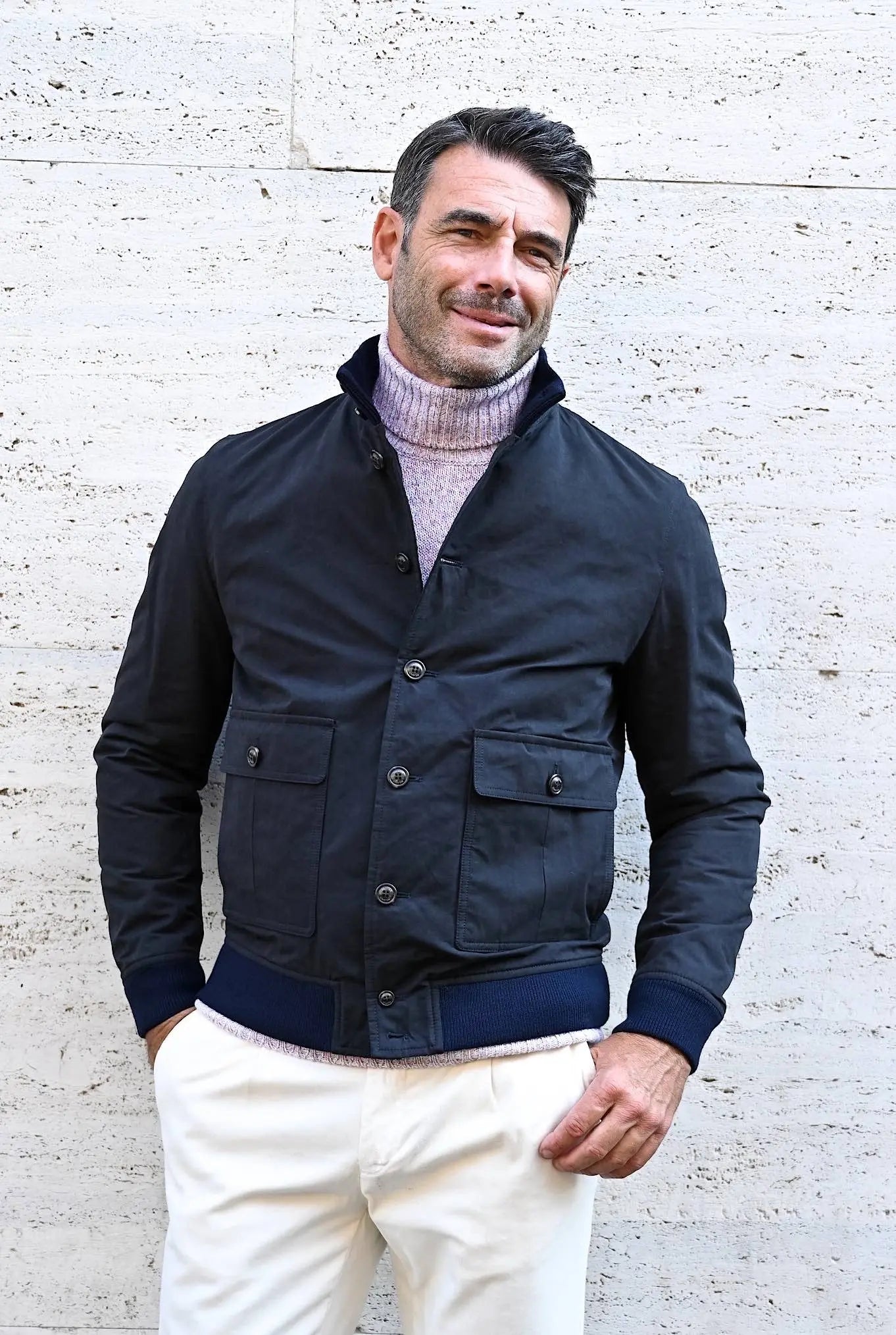 Valstarino Cotone Impermeabile Blu Navy - Guarino Store