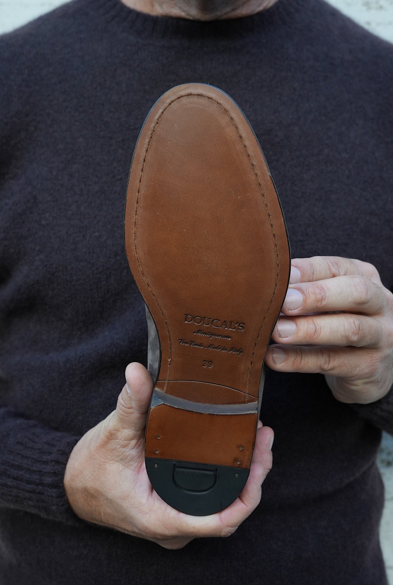 Mocassini con Nappine in Suede Testa di Moro - Guarino Store