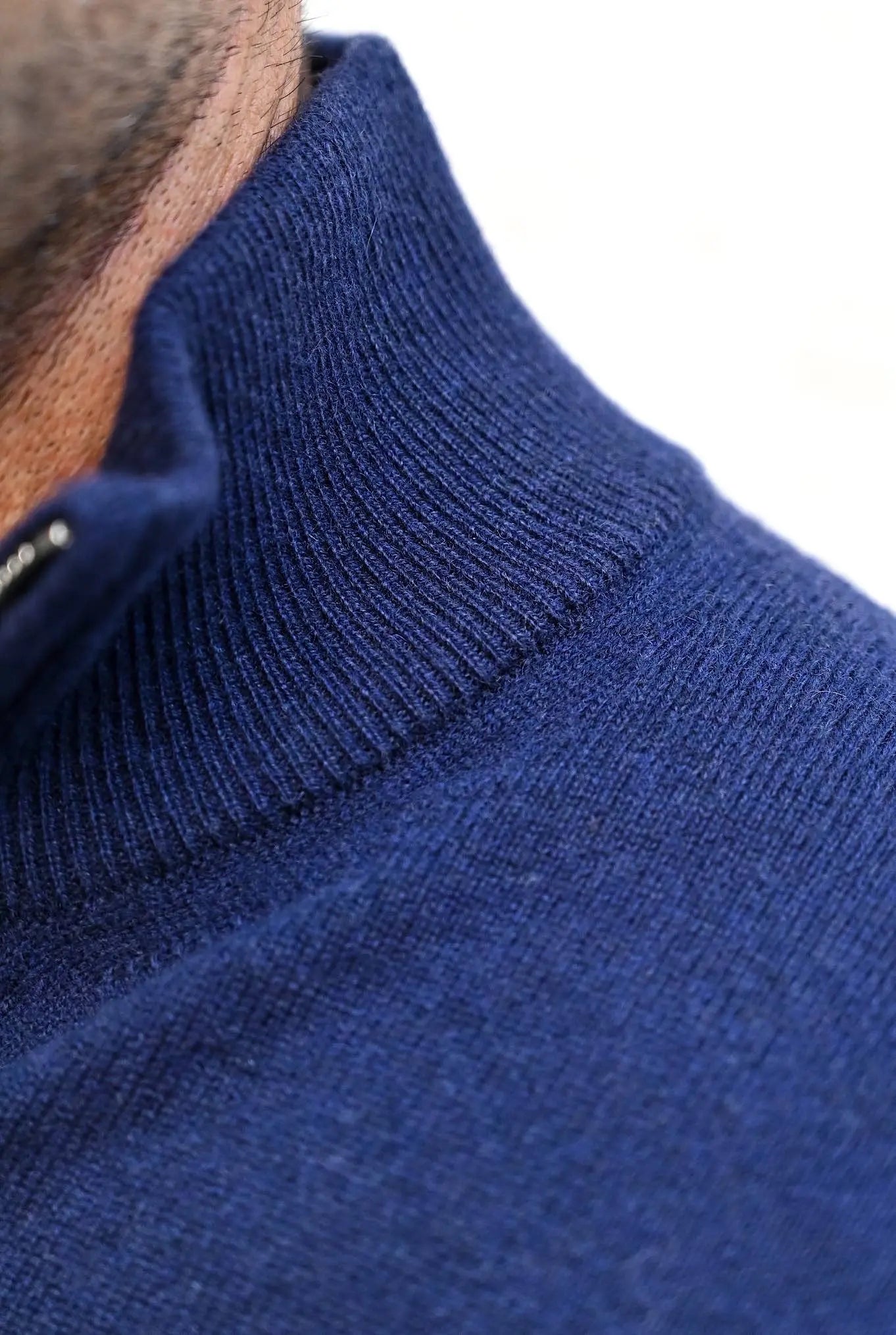 Pullover Cashmere Mezza Zip Blu Navy - Guarino Store