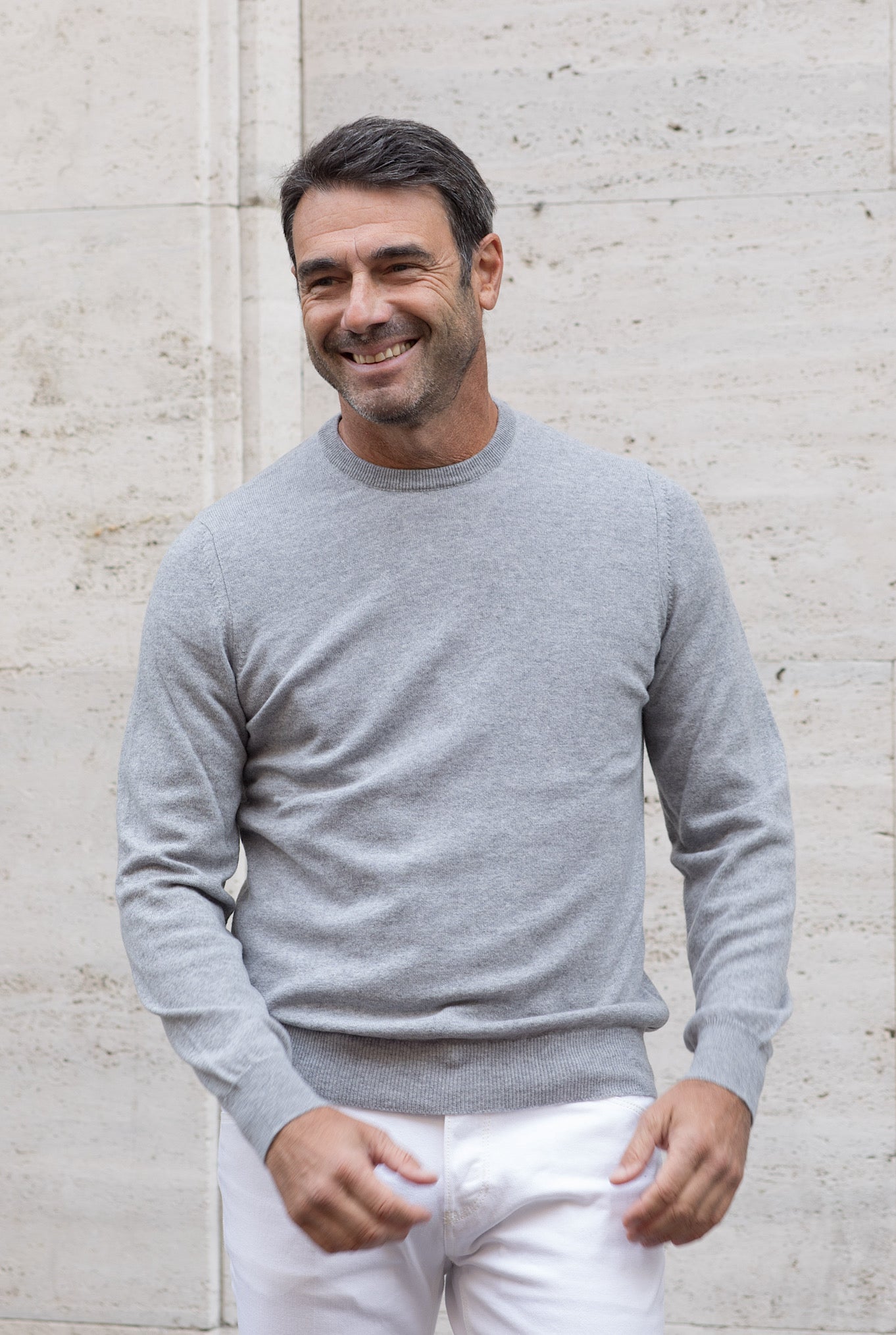 Girocollo Argentina Cashmere Grigio Chiaro - Guarino Store