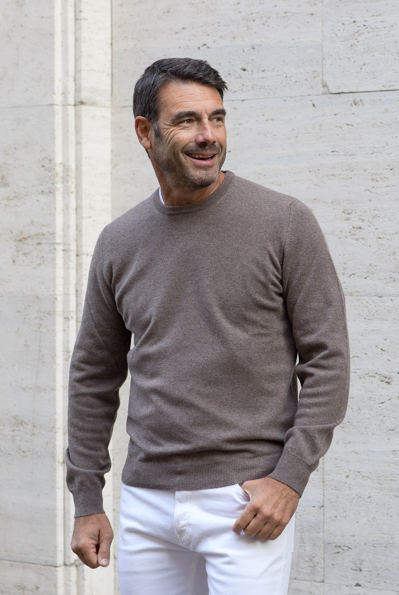 Girocollo Argentina Cashmere Tortora - Guarino Store