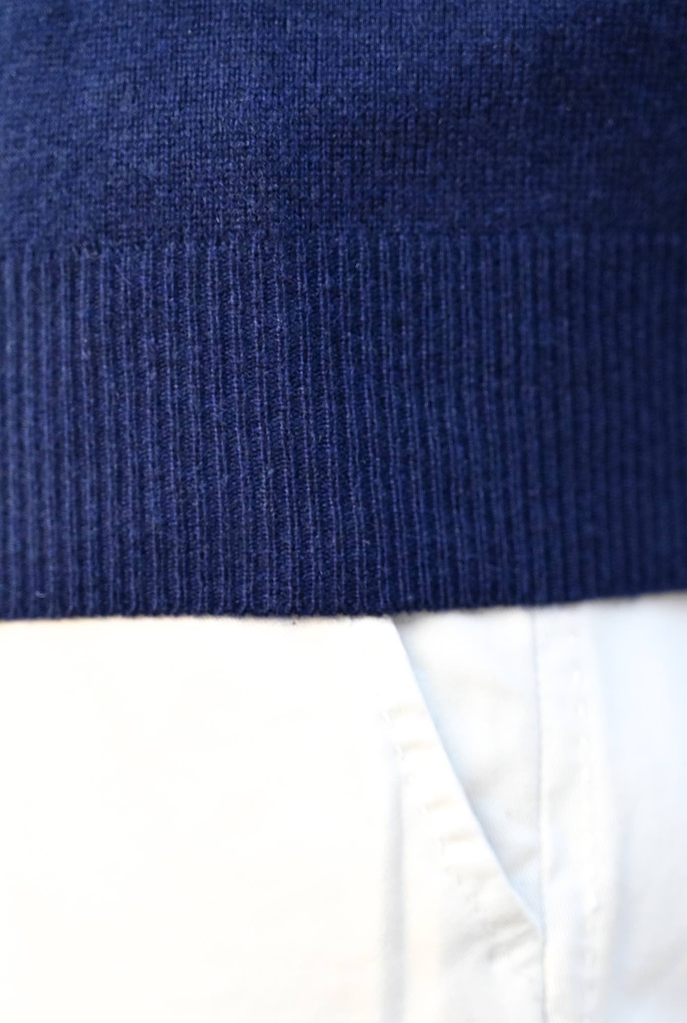Pullover Cashmere Mezza Zip Blu Navy - Guarino Store