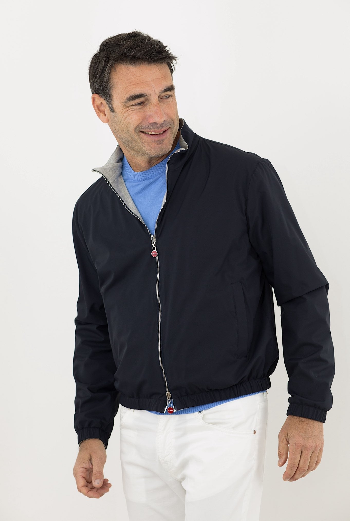 KITON Giubbino Reversibile Blu/Grigio chiaro - Guarino Store