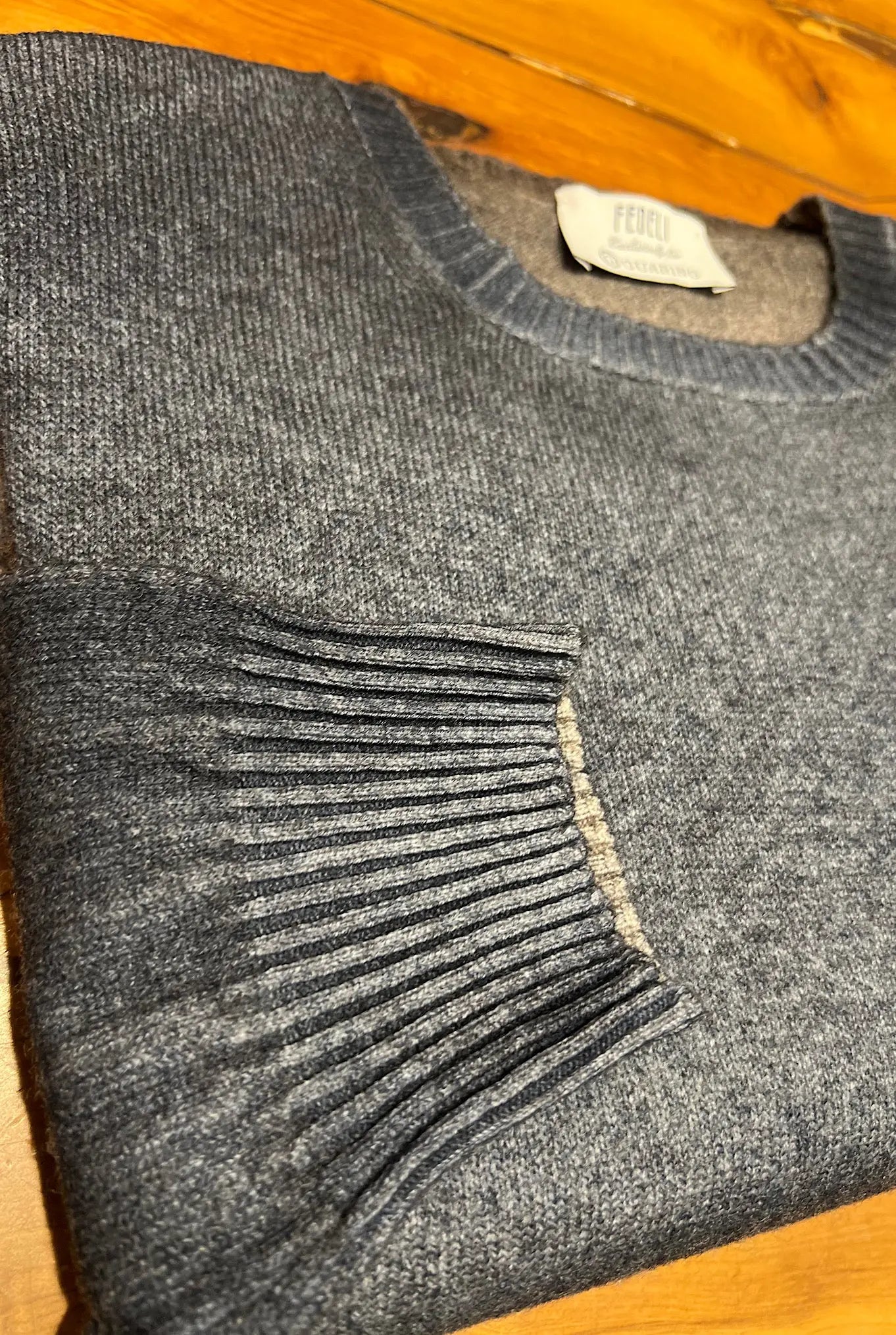 Girocollo Cashmere "Spruzzato" Blu - Guarino Store
