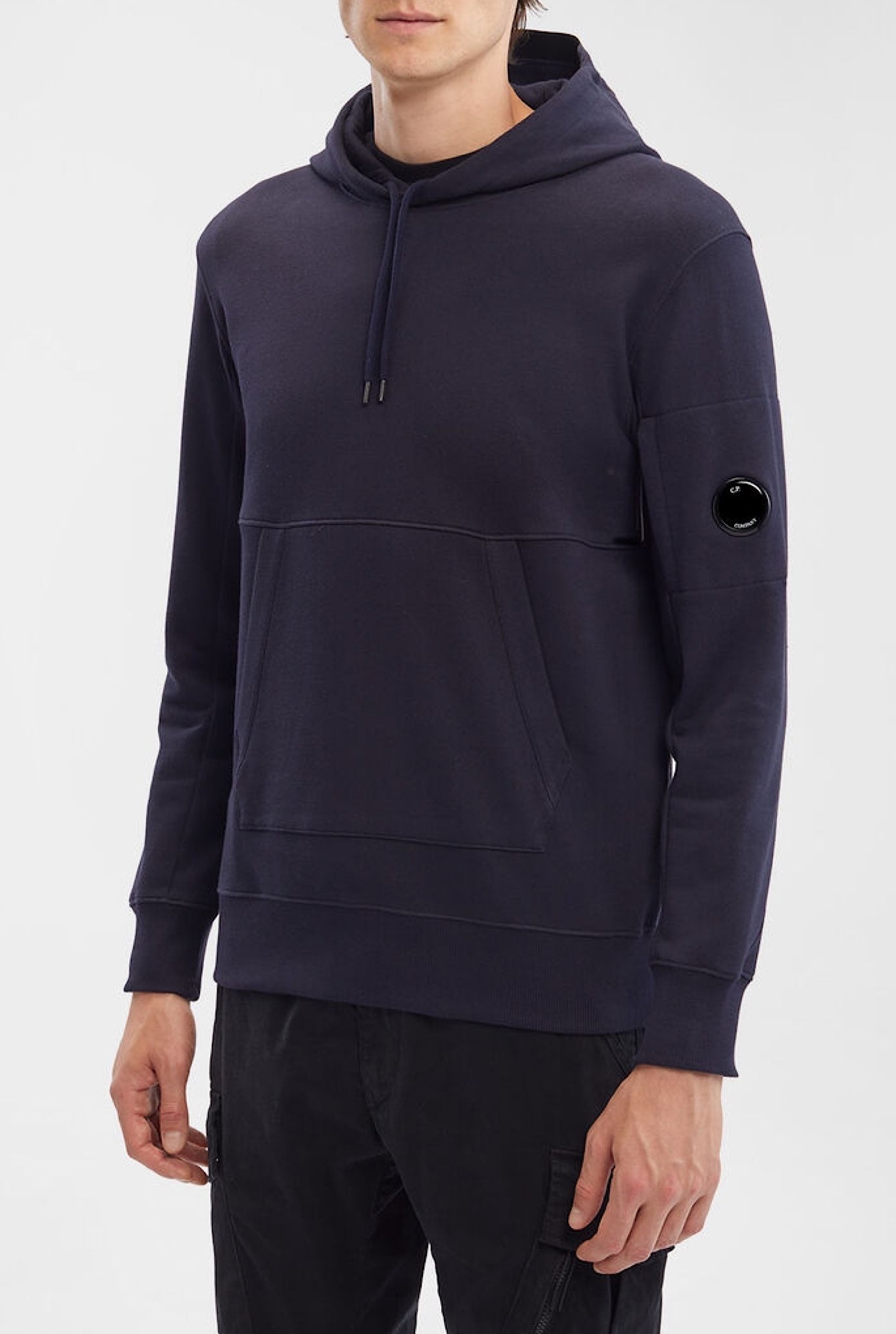 Felpa Cappuccio Fleece Hoodie Blu Navy - Guarino Store