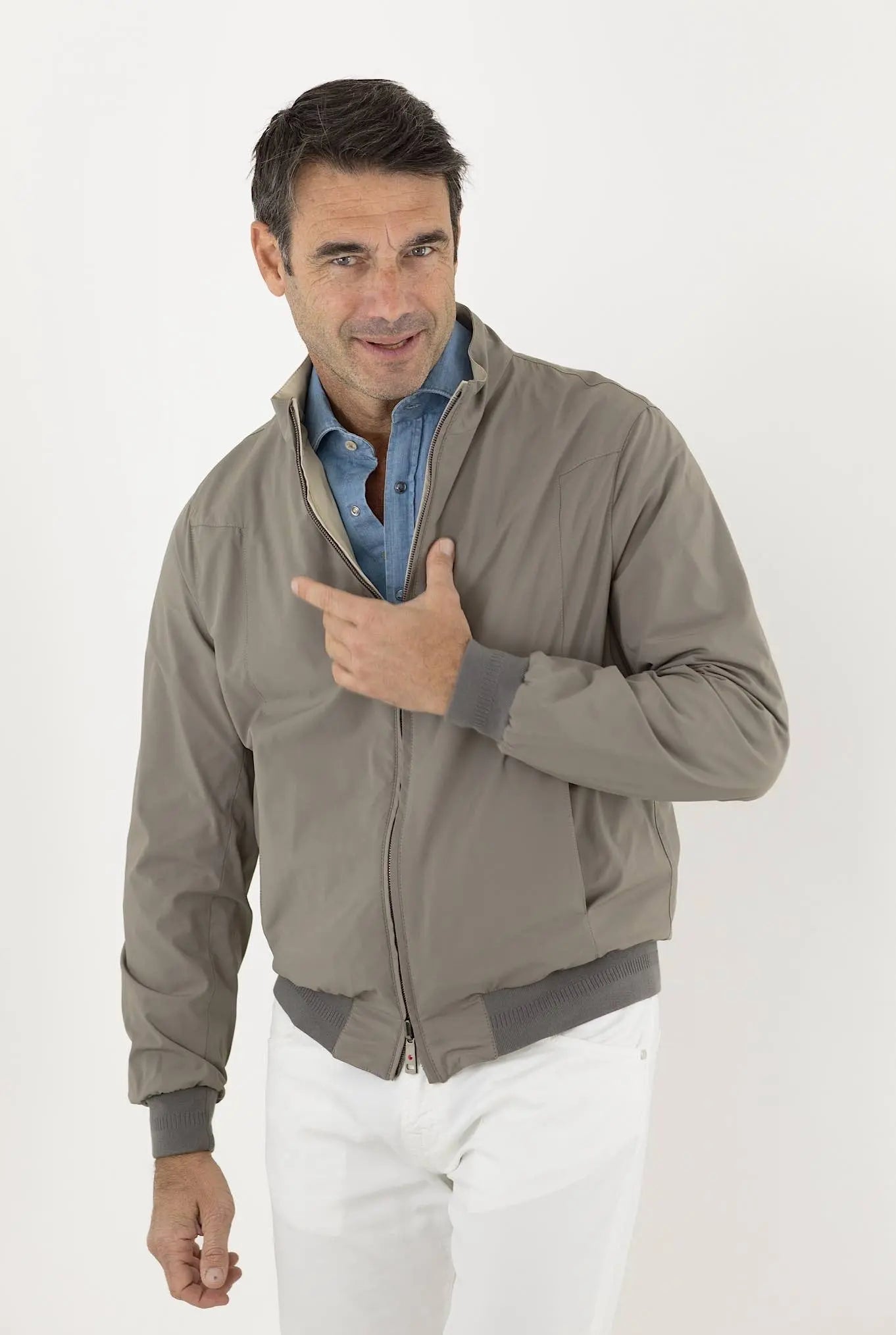 KIRED Giubbino Reversibile Tortora e Beige - Guarino Store