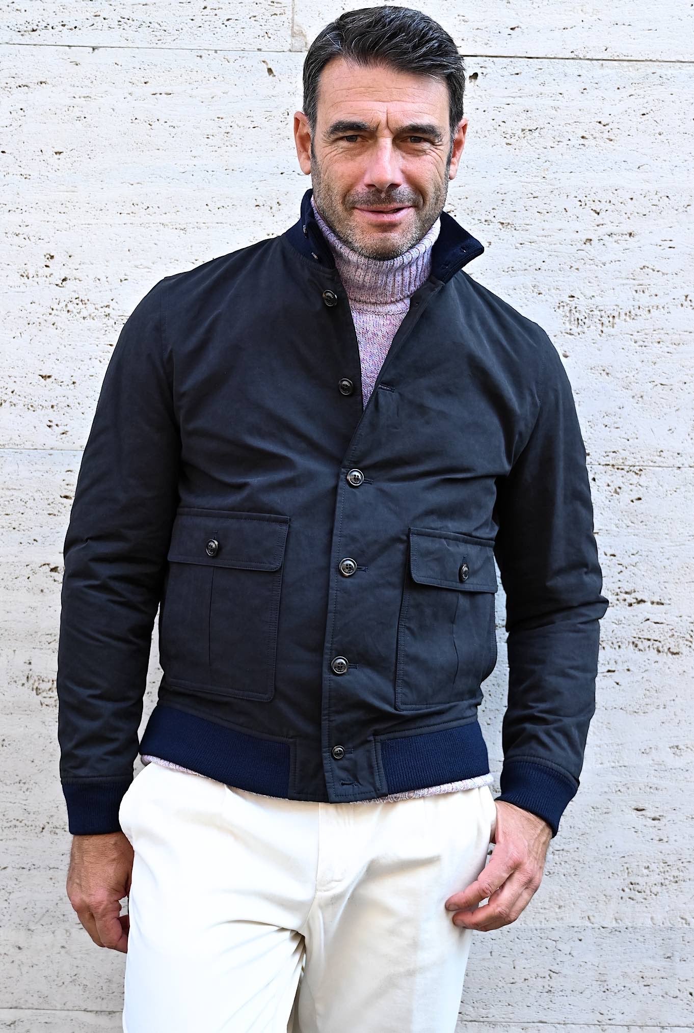 Valstarino Cotone Impermeabile Blu Navy - Guarino Store