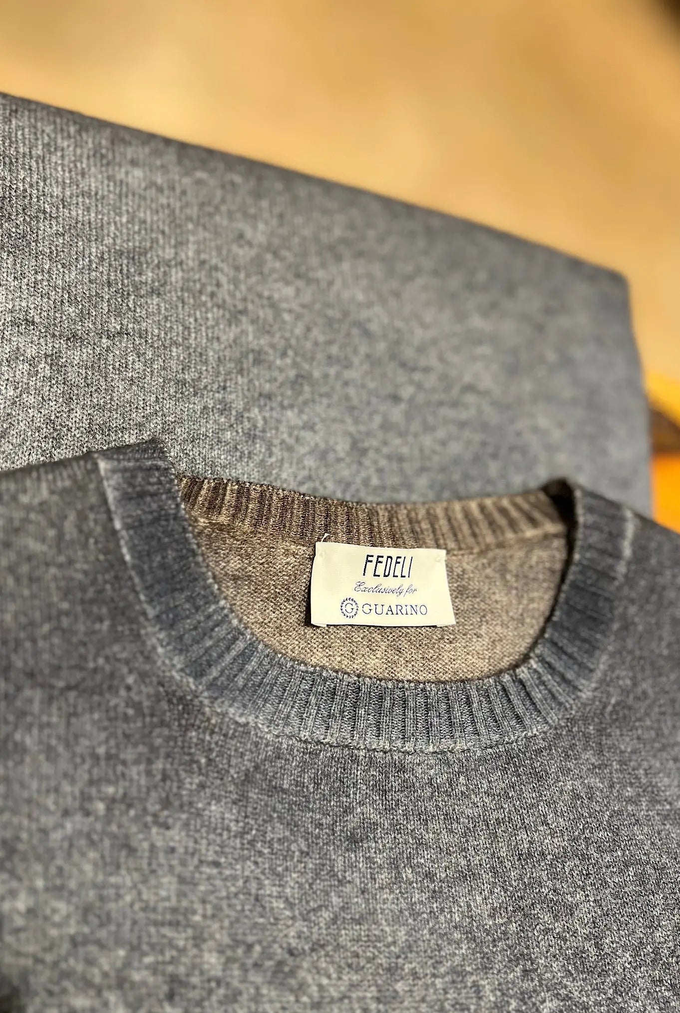 Girocollo Cashmere "Spruzzato" Blu - Guarino Store
