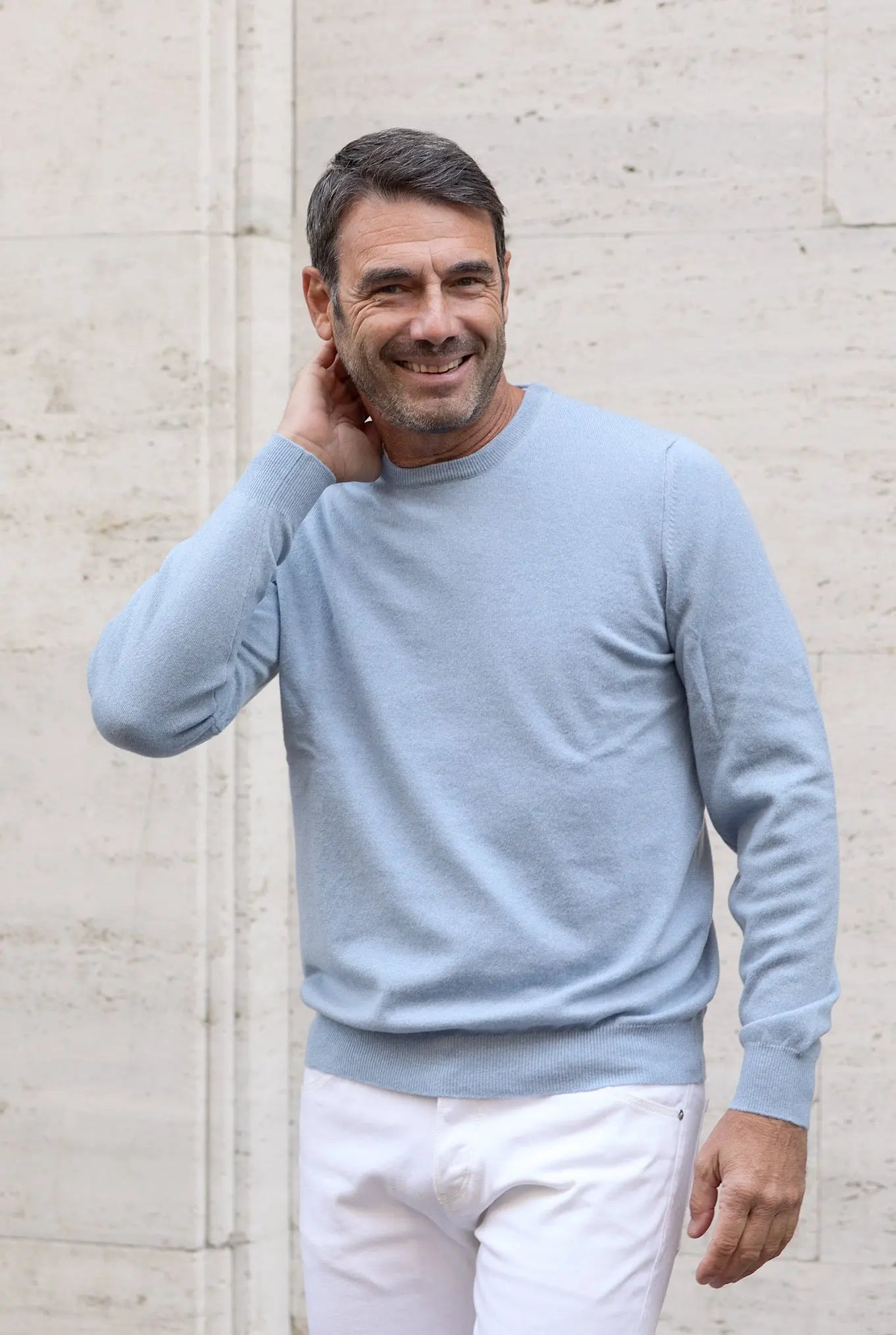 Girocollo Argentina Cashmere Celeste - Guarino Store
