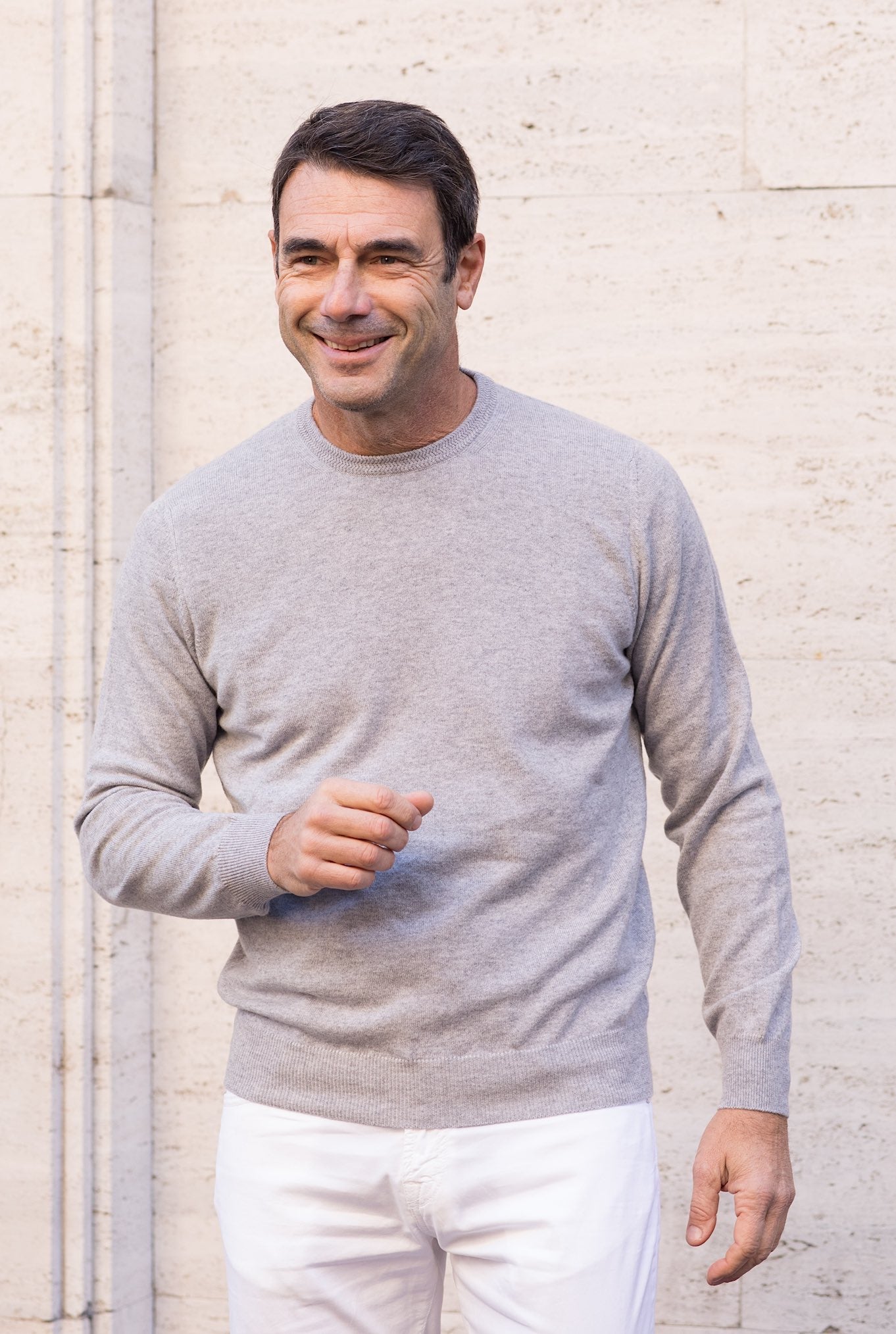 Girocollo Kid Cashmere Grigio Chiaro - Guarino Store