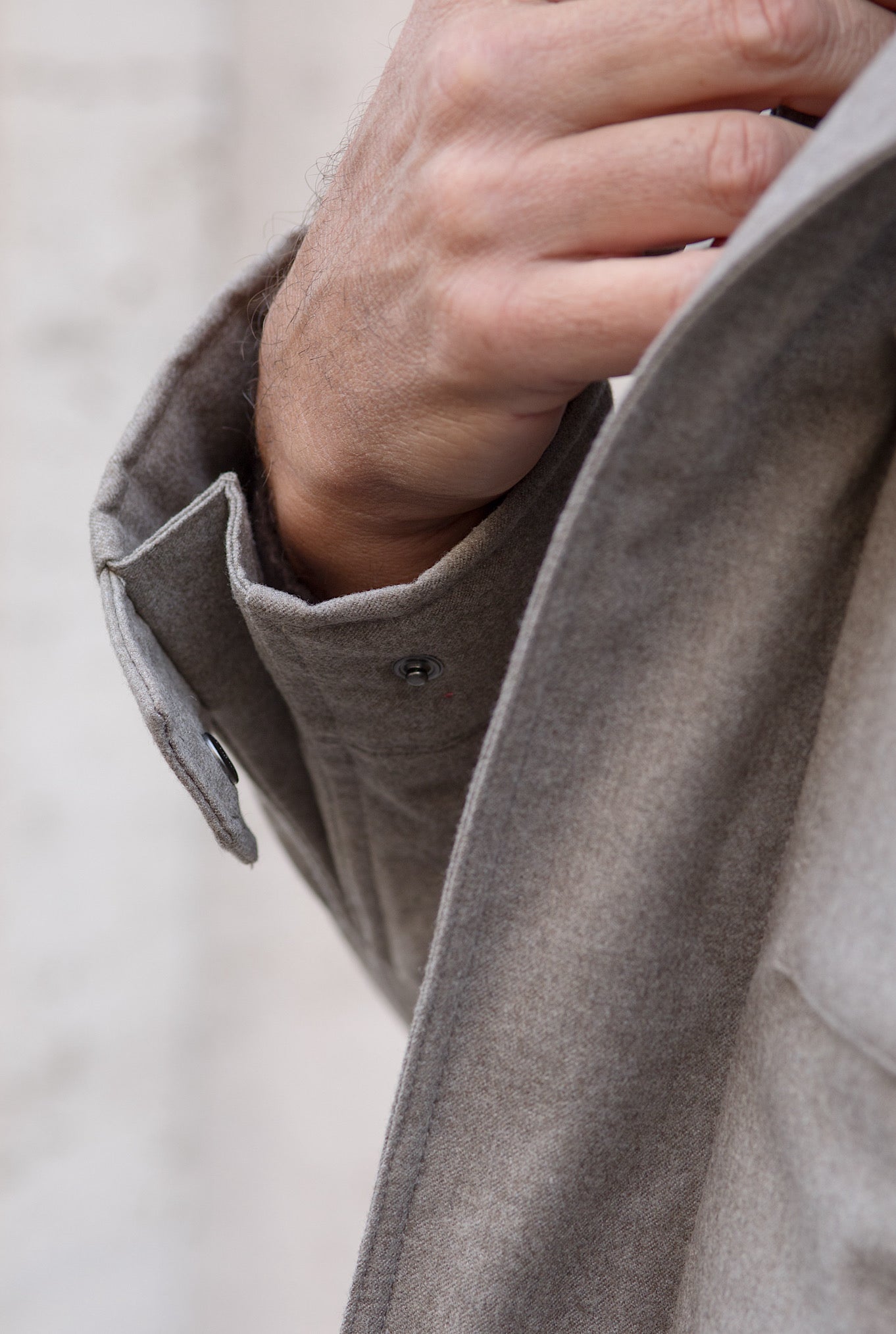 Field Jacket Tessuto Vitale Barberis Canonico Beige - Guarino Store